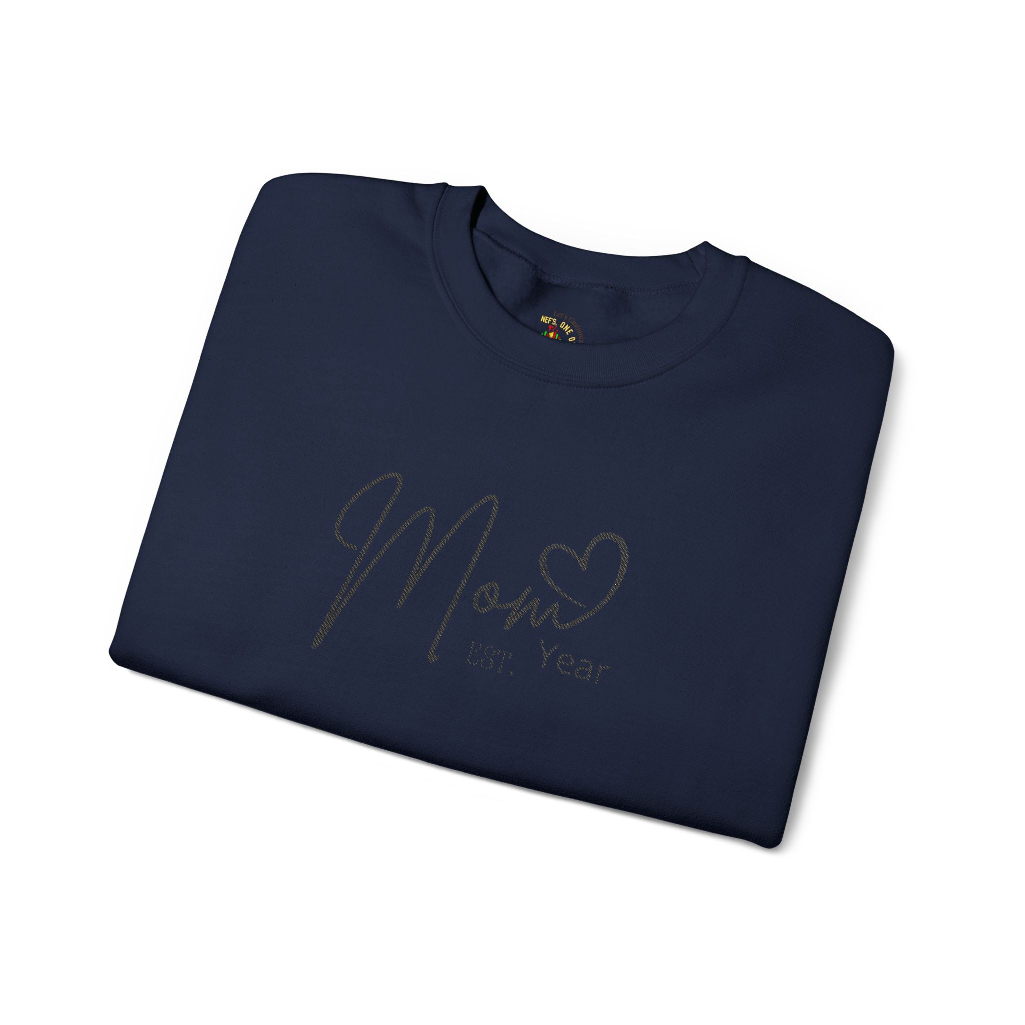 Mom Est. Year Embroidered Customizable Crewneck Sweatshirt