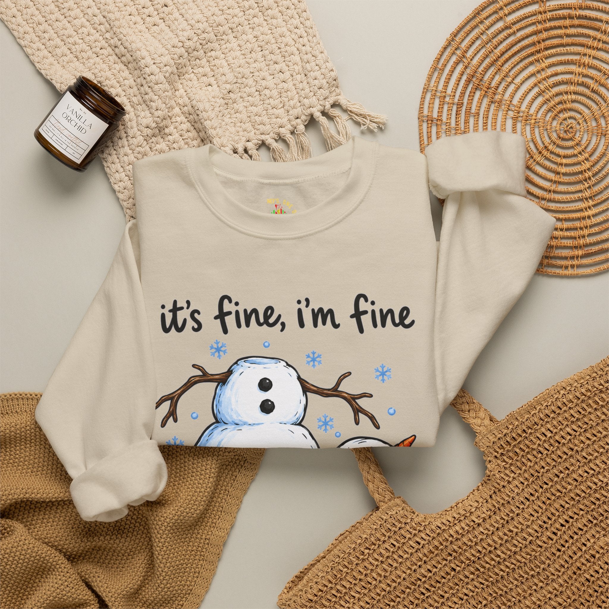 It’s Fine, I’m Fine, Everything Is Fine Snowman Christmas Sweatshirt