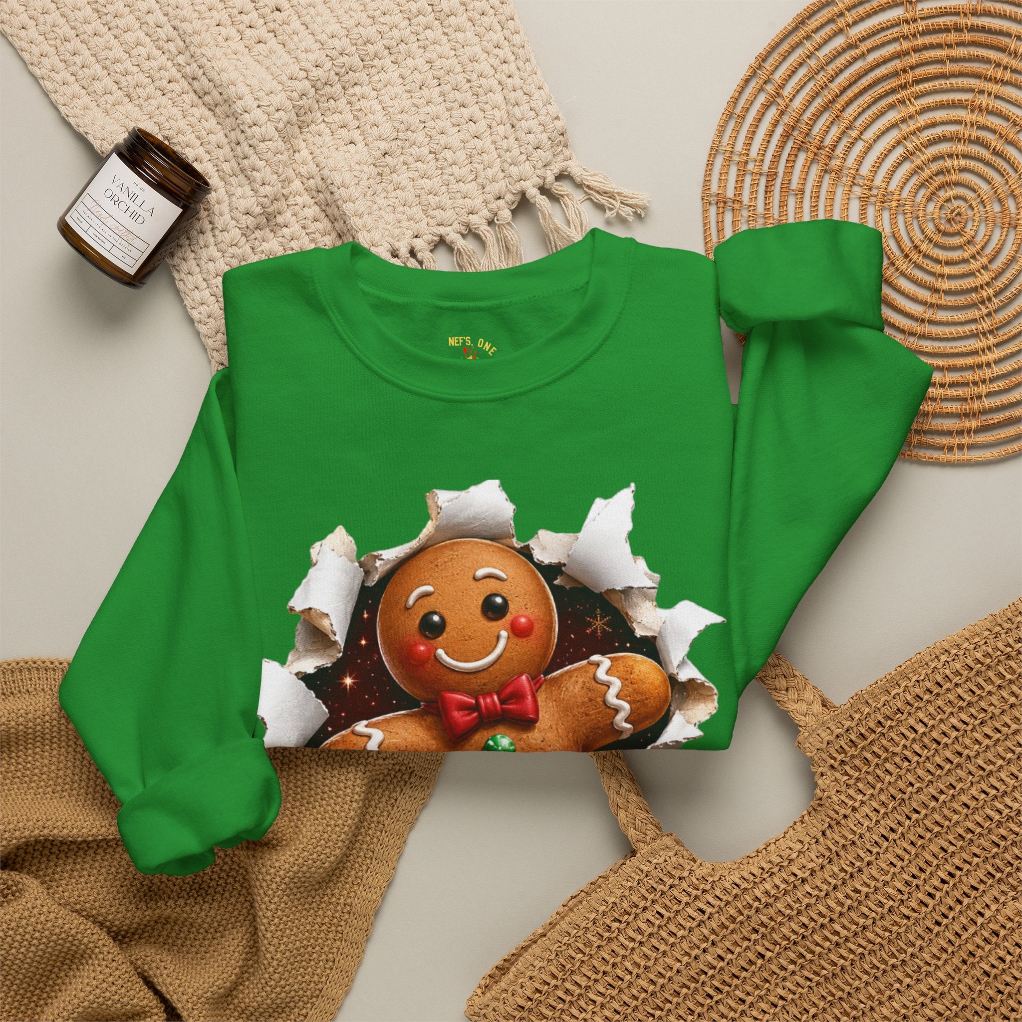 Gingerbread Man Christmas Crewneck Sweatshirt