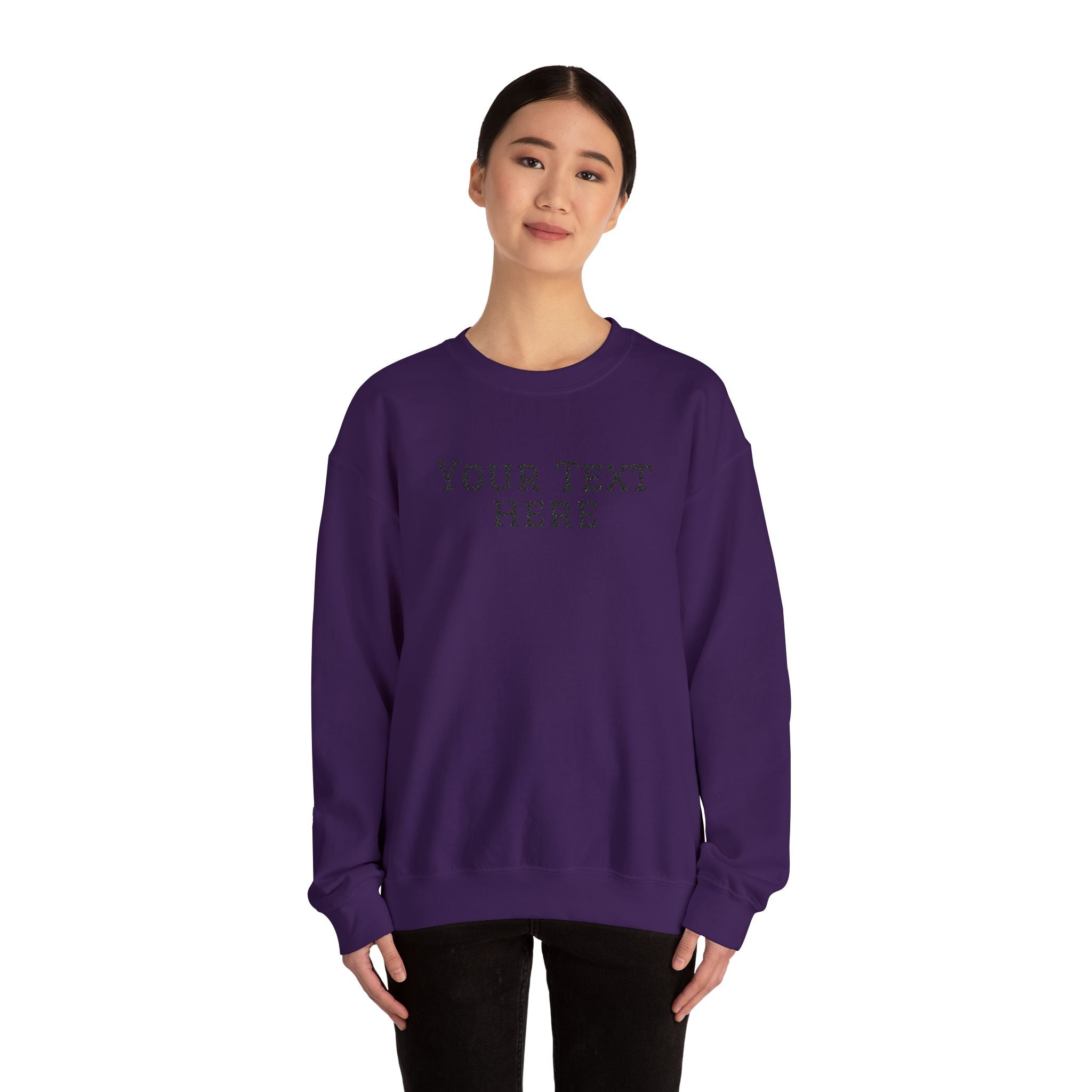 Custom Embroidered Text Crewneck Sweatshirt