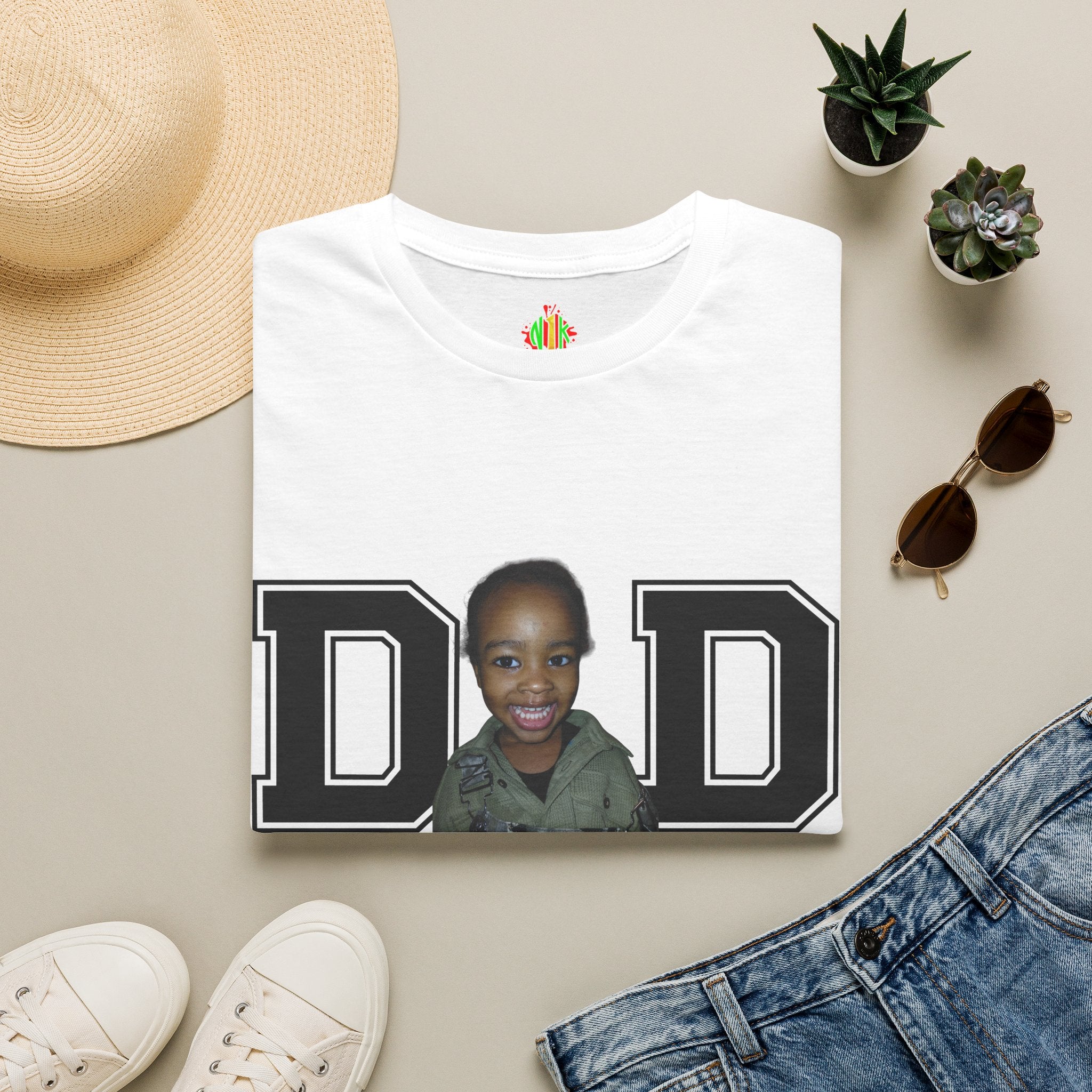 Celebrate dad with a custum t-shirt just add photo & birth year