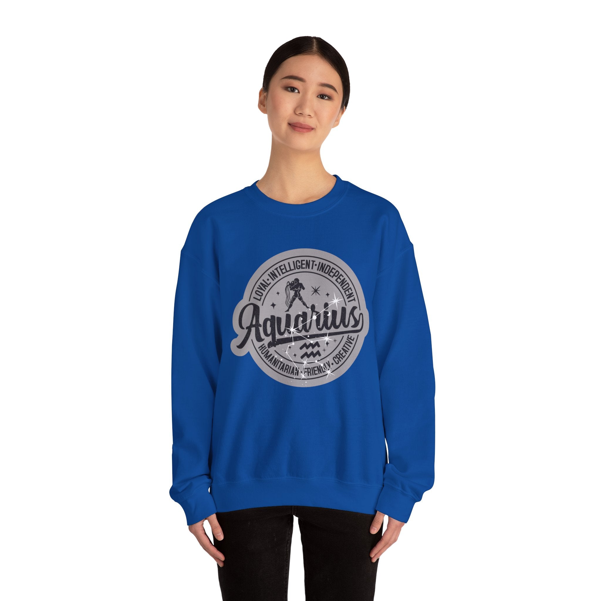 Aquarius Zodiac Unisex Casual Crewneck SweatshirtSweatshirtAquarius Zodiac Unisex Casual Crewneck Sweatshirt