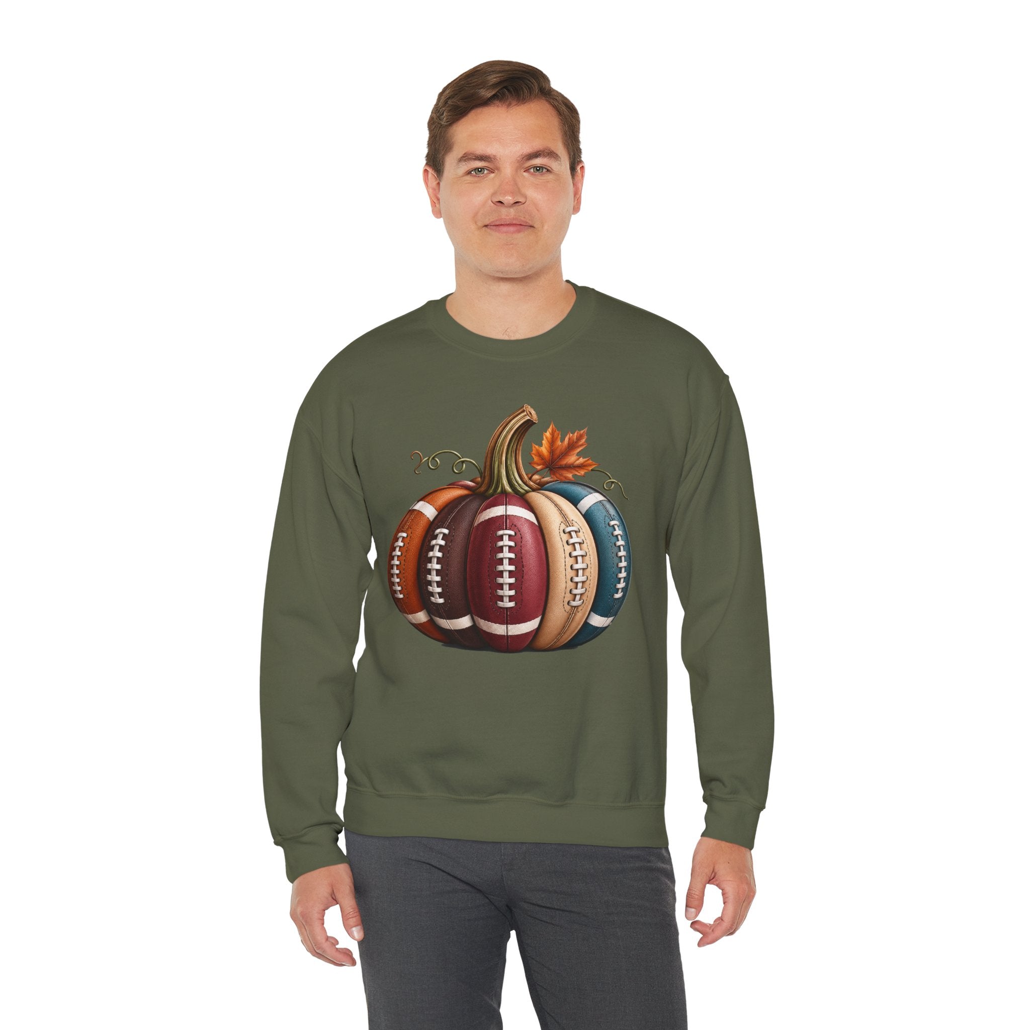 Fall Football Pumpkin Crewneck Sweatshirt