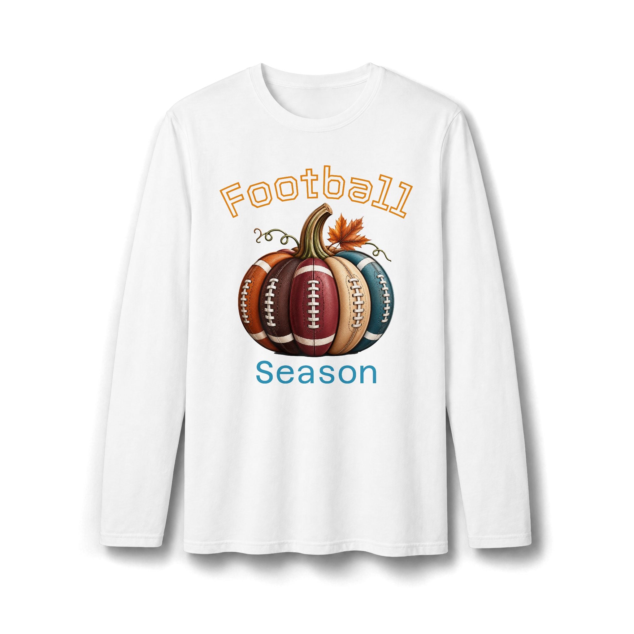 Football Season Autumn Pumpkin Long Sleeve T-Shirt
