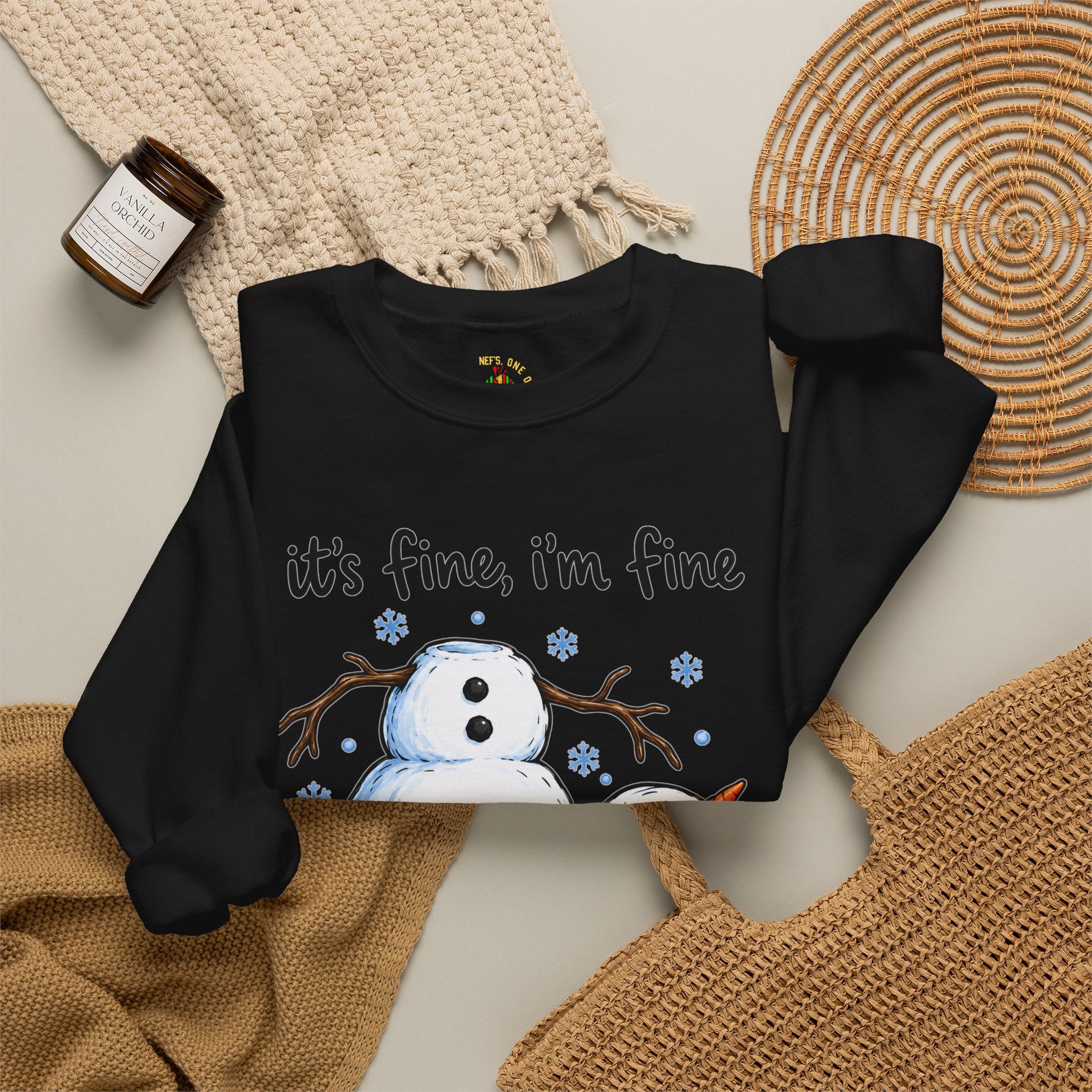 It’s Fine, I’m Fine, Everything Is Fine Snowman Christmas Sweatshirt