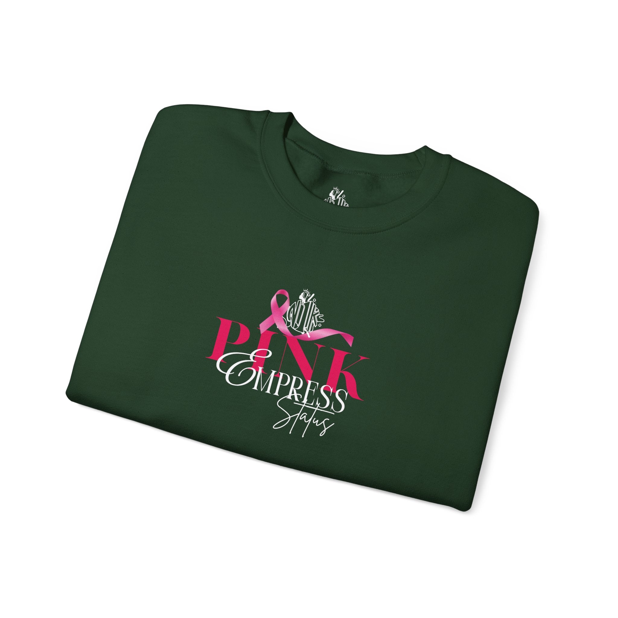 N1K Pink Empress Status Cancer Awareness Crewneck Sweatshirt - Pink Ribbon "PINK" Design