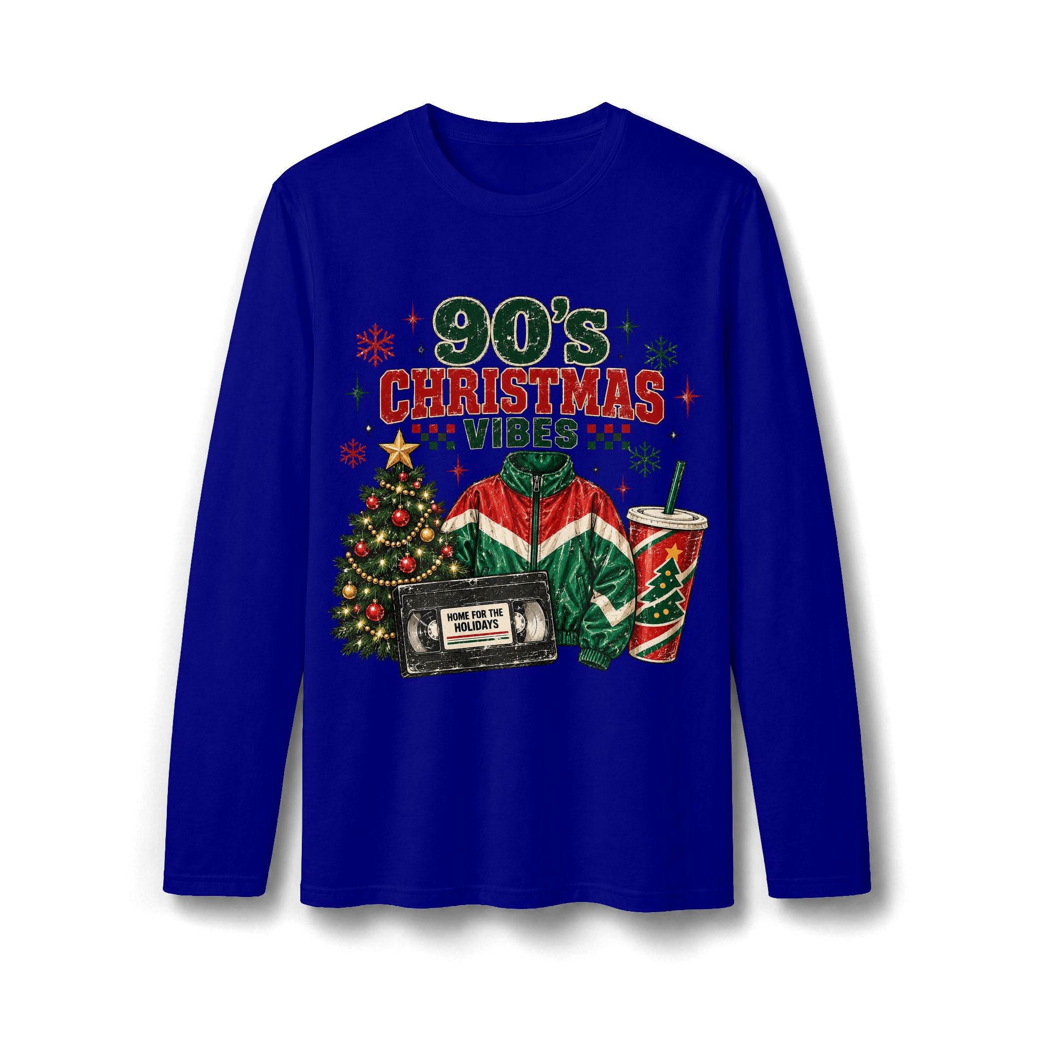 90s Christmas Vibes Long Sleeve T-Shirt