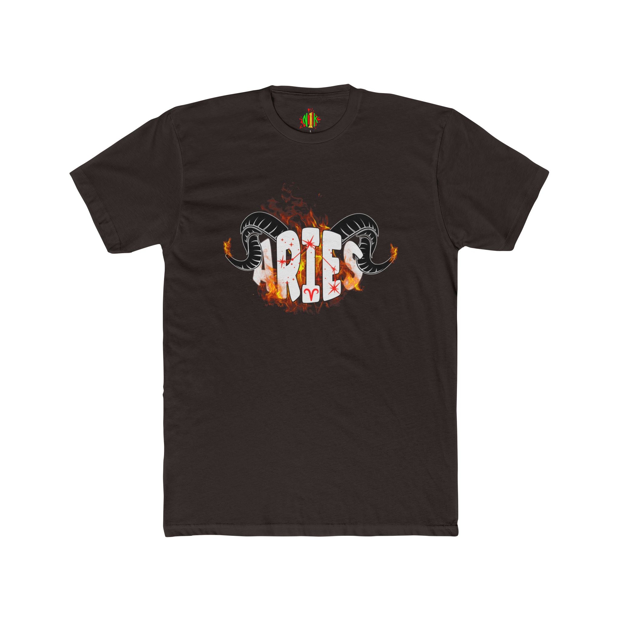 Aries on Fire unisex cotton crew tee with fitted cut and soft lightweight fabric