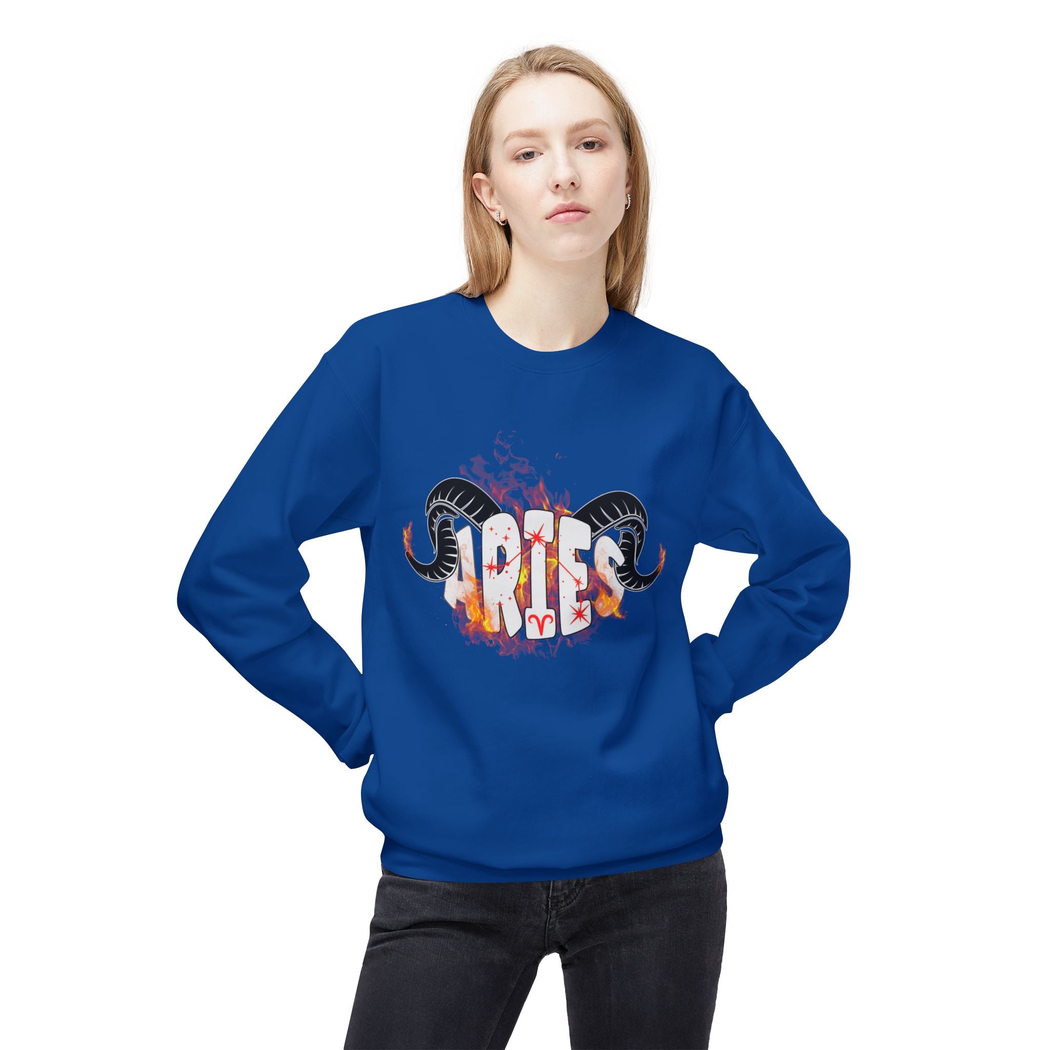 Aries on Fire Unisex Crewneck Sweatshirt