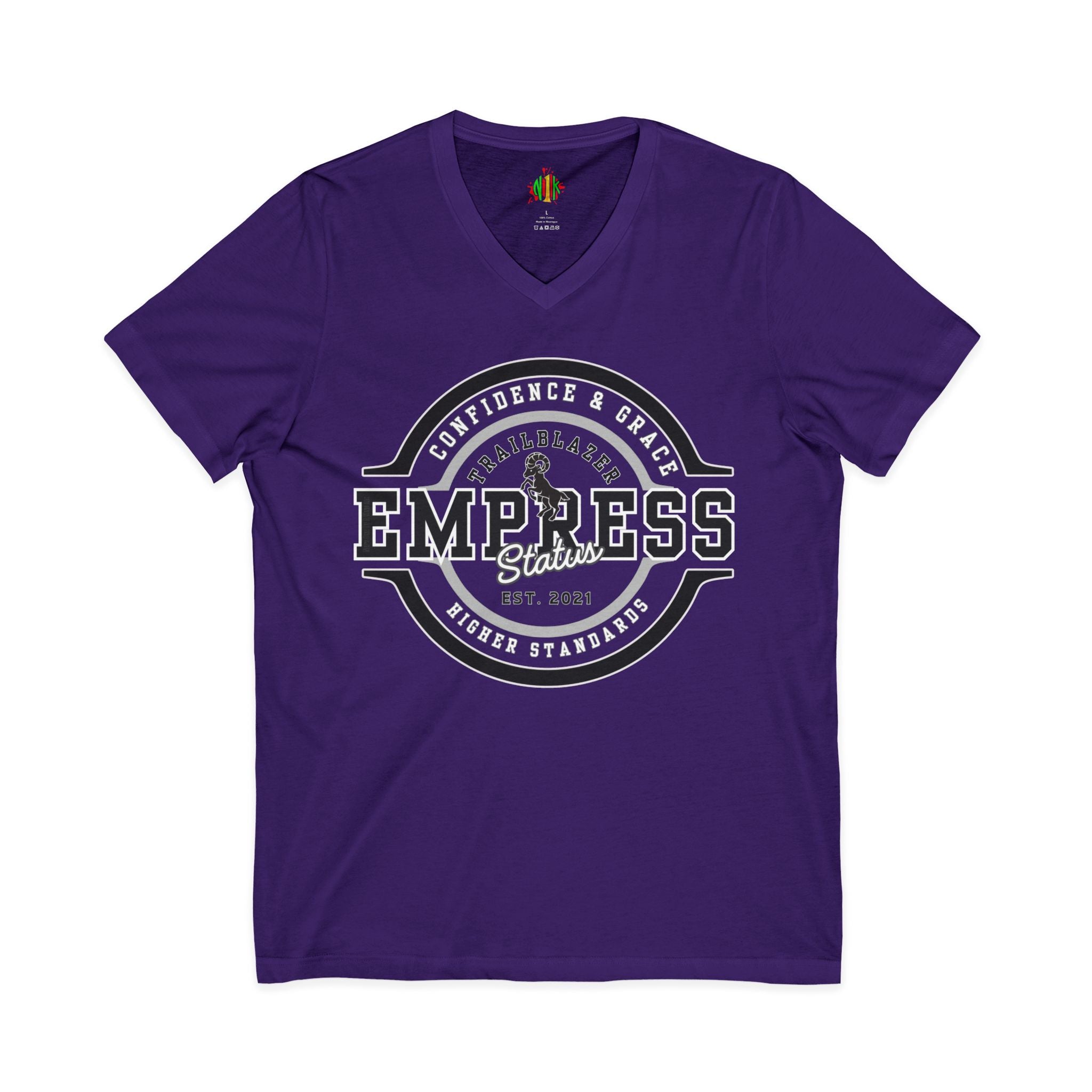 Empress Status Trailblazer Confidence V-Neck Tee for Confident Women, V-neckEmpowered Empress Status
