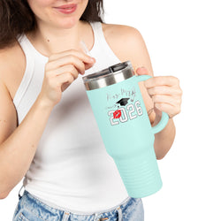 2026 Insulated Travel Mug, 40oz, Stylish Drinkware for On-the-Go, Ideal for Graduations, Hot & Cold Beverages, Outdoor Adventures