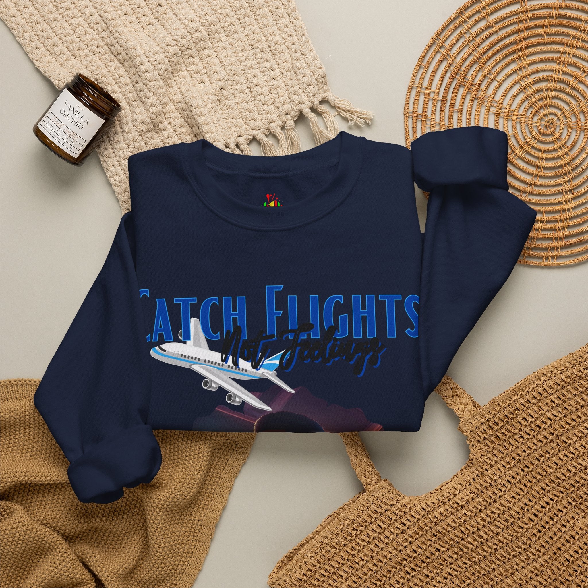 Catch flights not feelings Unisex Heavy Blend™ Crewneck Sweatshirt