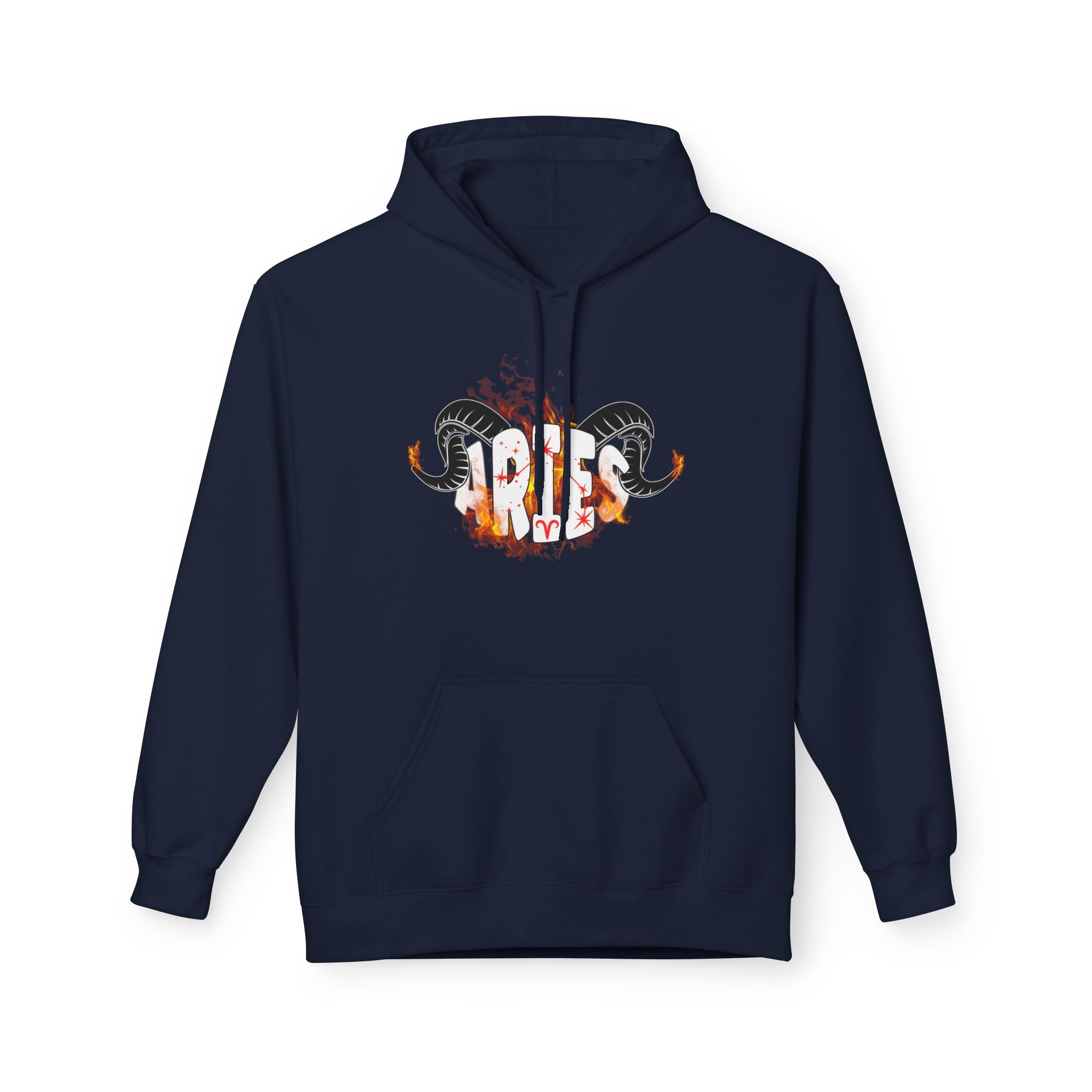 Aries Ram on fire Hoodie — Unisex Zodiac Astrology Hoodie with 'Aries' Design