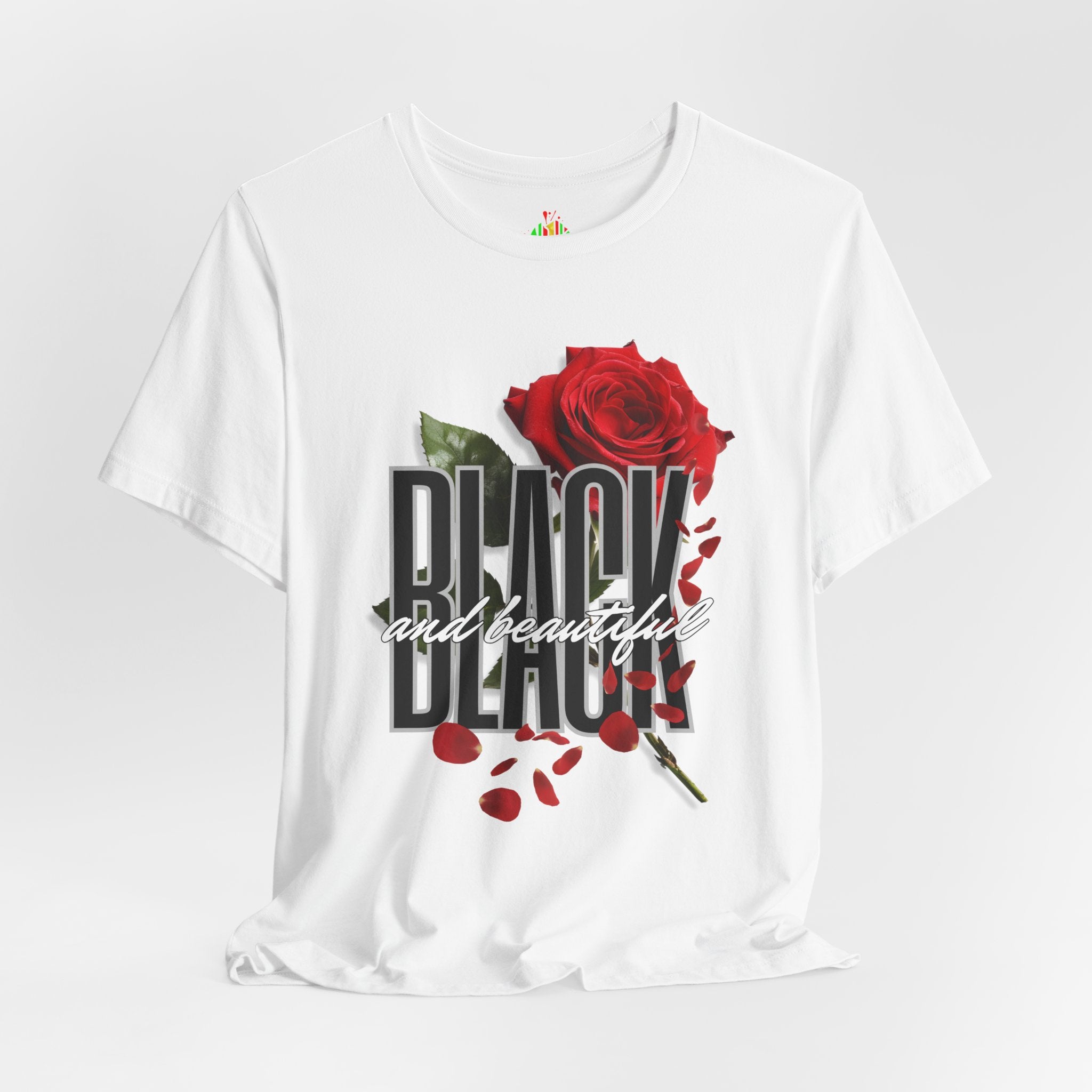 Black and Beautiful Unisex Tee, Floral Graphic Tee, Trendy T-Shirt, GiT-ShirtBlack and Beautiful Unisex Tee