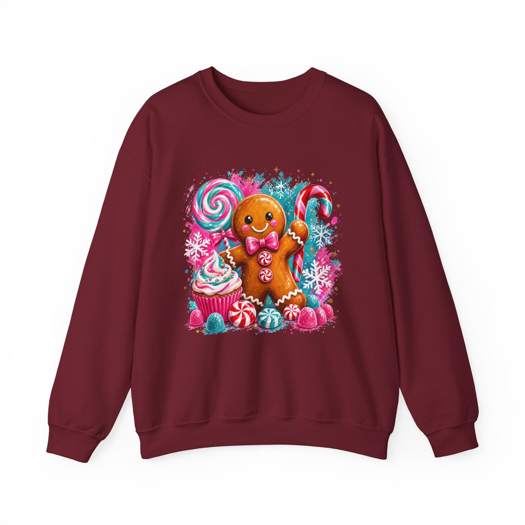Christmas Gingerbread & Reindeer Crewneck Sweatshirt