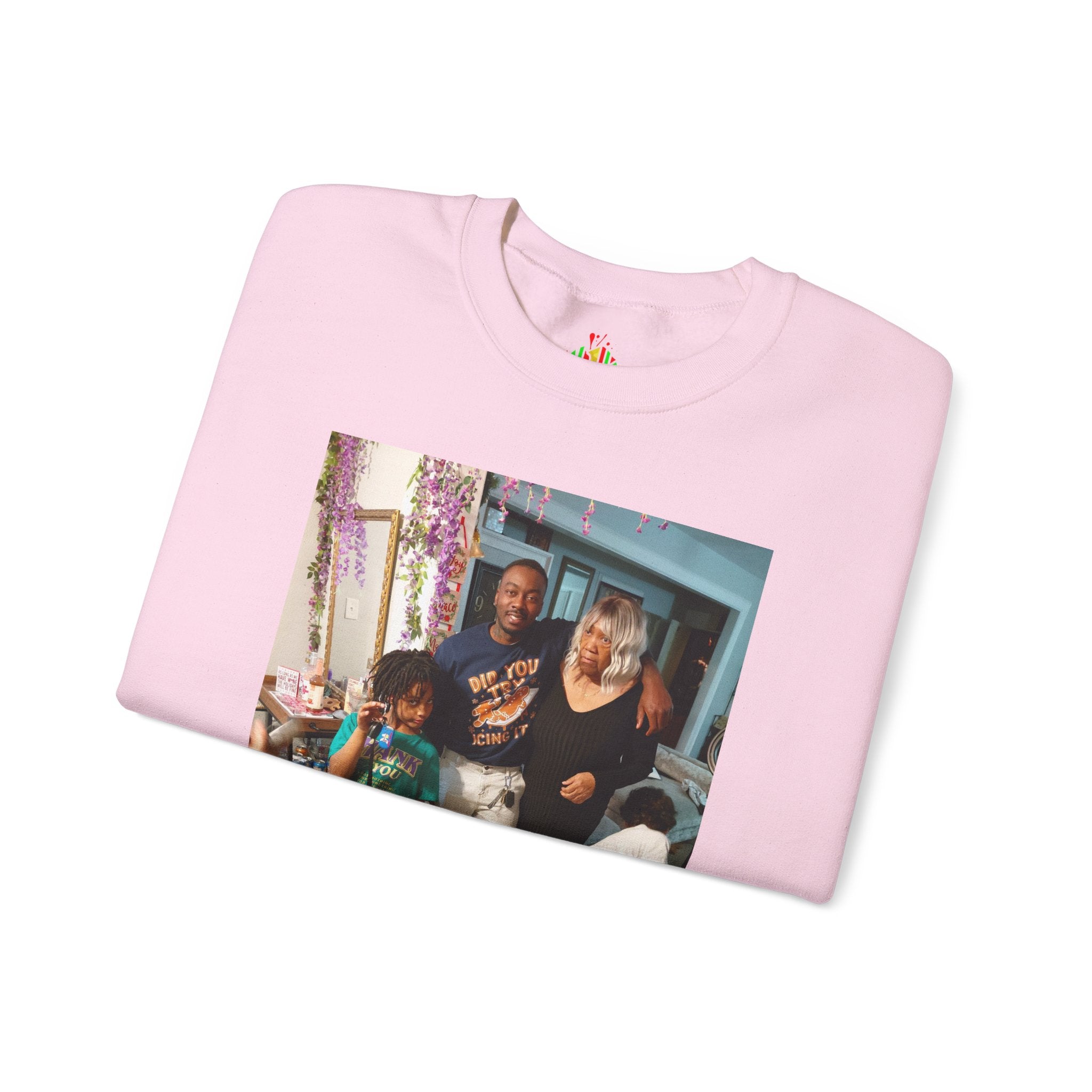 Personalized Photo Crewneck Sweatshirt — Custom Photo Front, 'Add Text' Back