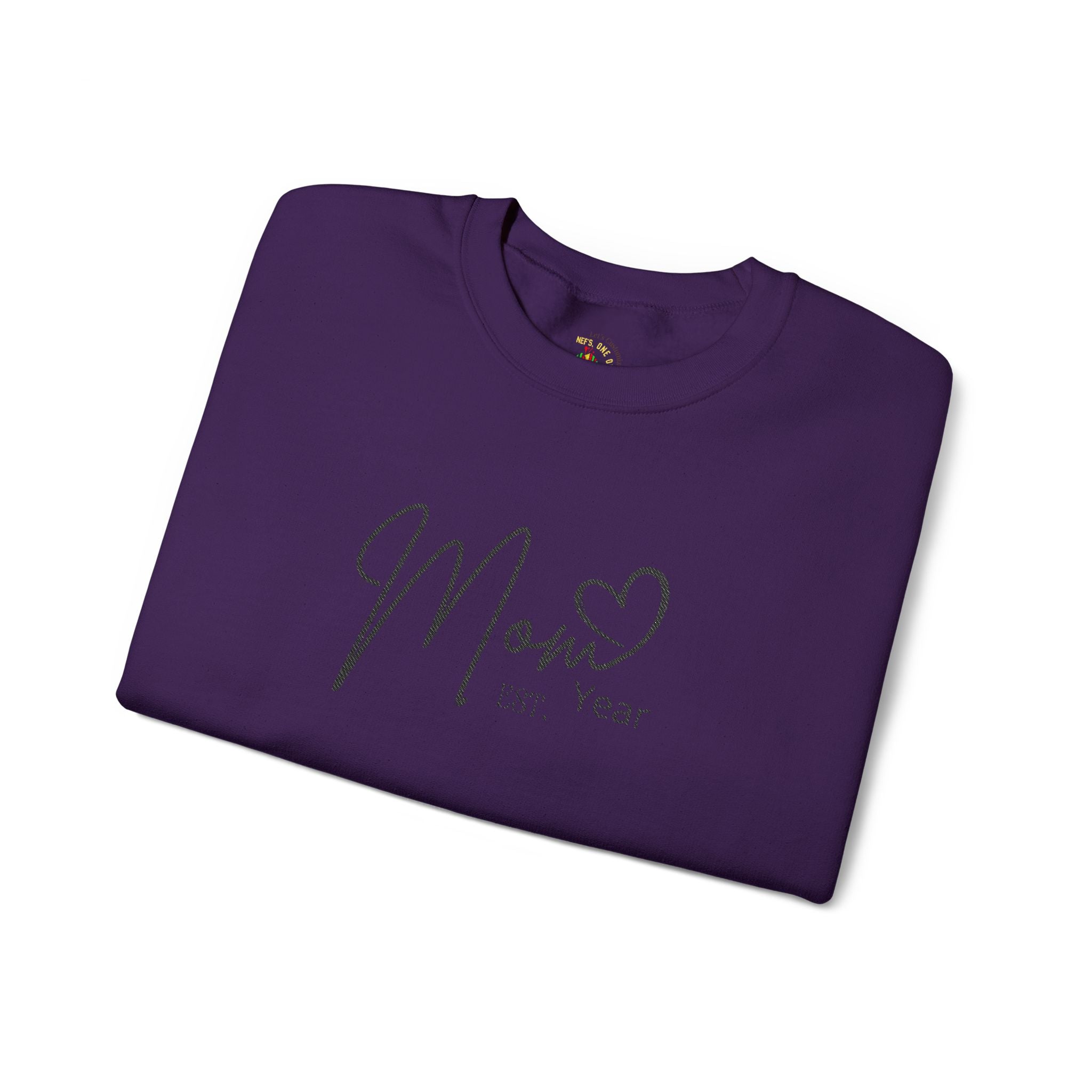 Mom Est. Year Embroidered Customizable Crewneck Sweatshirt