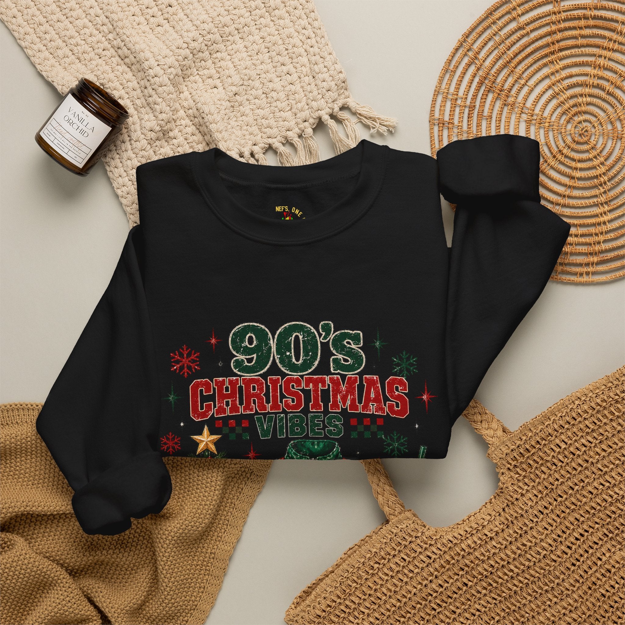 90s Christmas Vibes Crewneck Sweatshirt