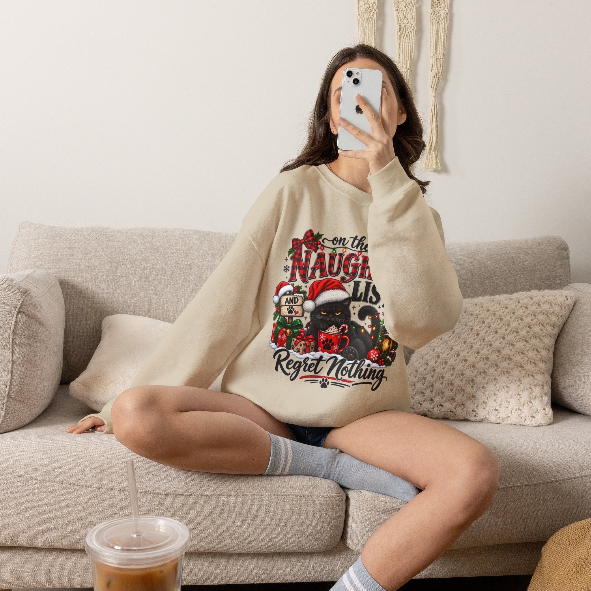 On the Naughty List Christmas Crewneck Sweatshirt