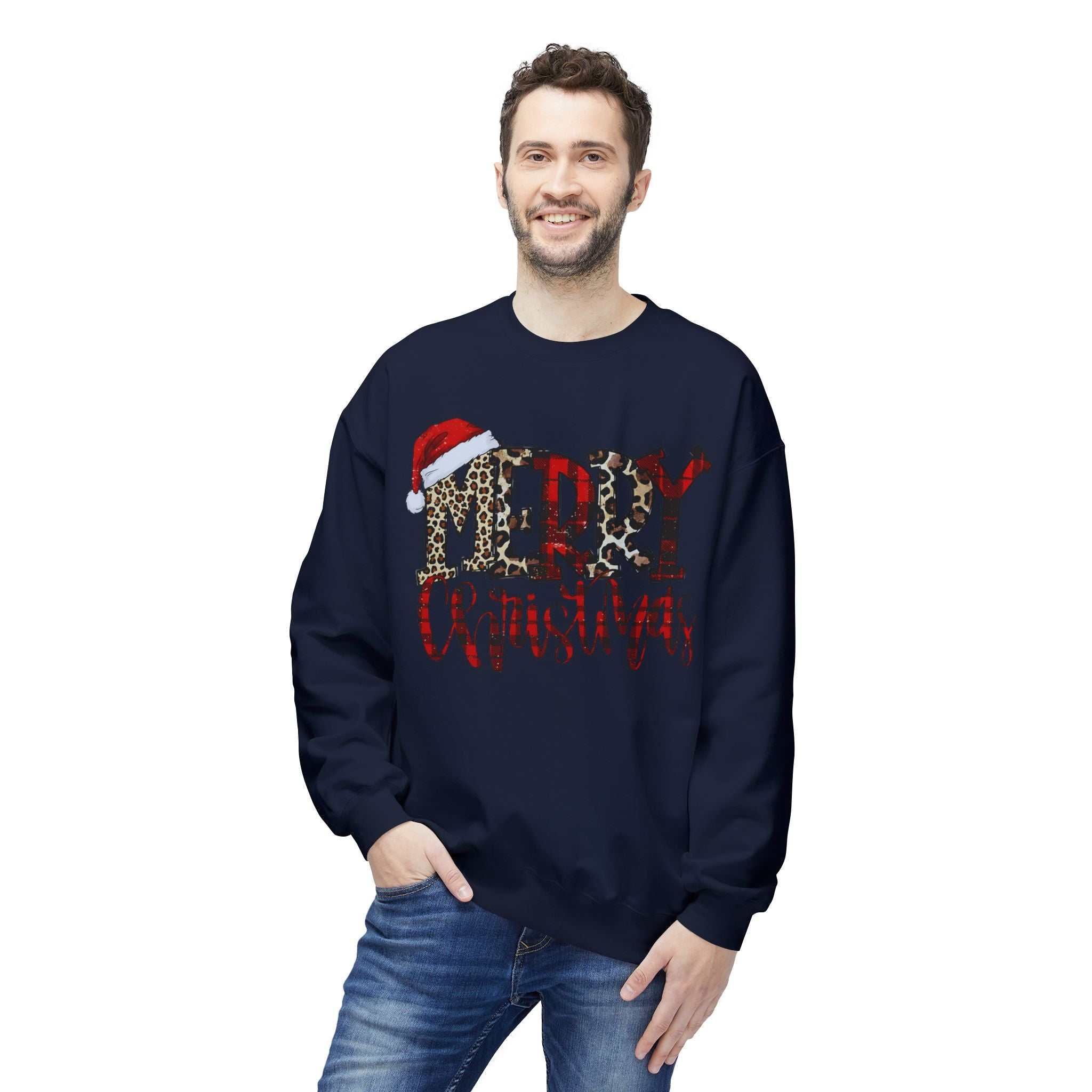 Merry Christmas Leopard Plaid SweatshirtSweatshirtMerry Christmas Leopard Plaid