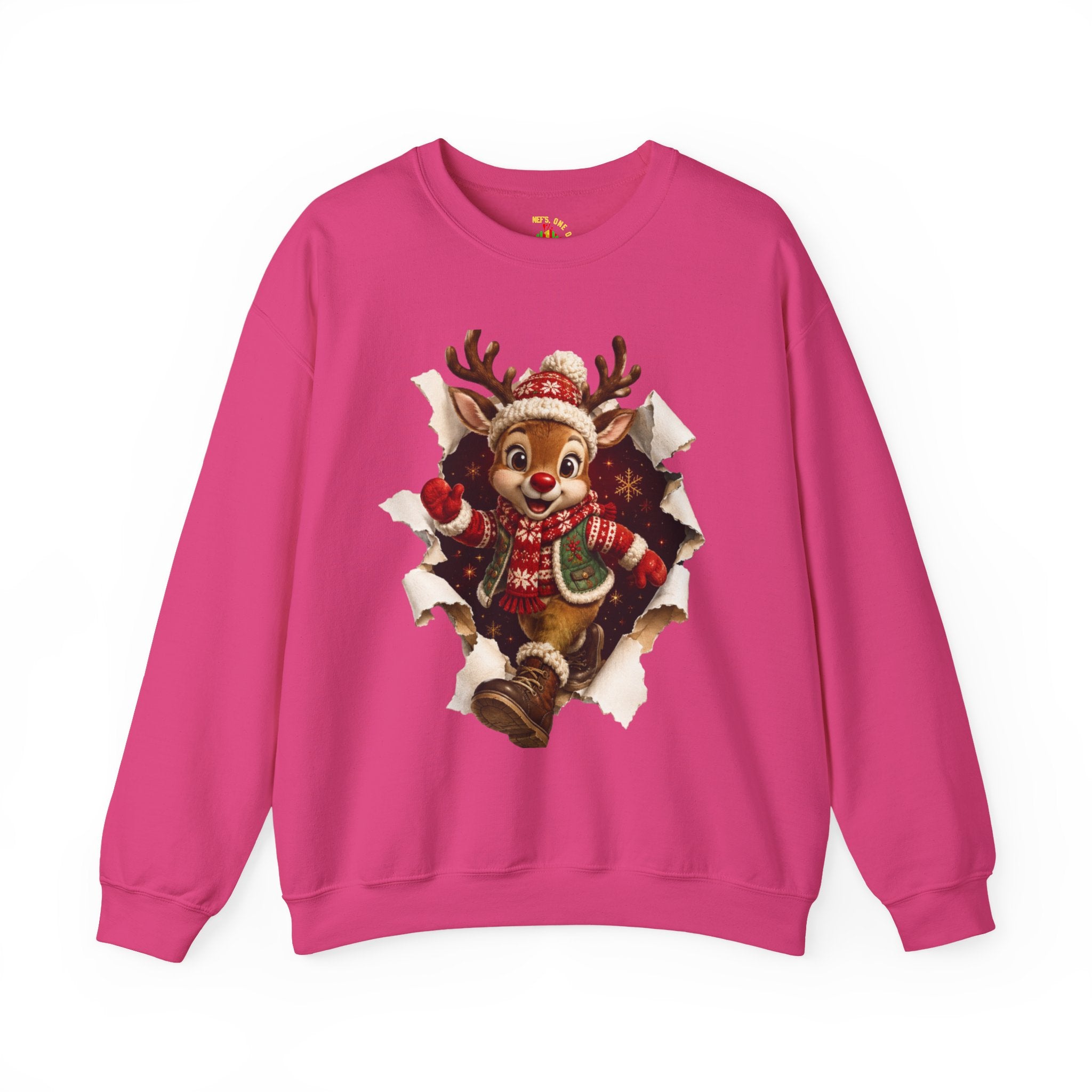 Festive Christmas Reindeer Crewneck Sweatshirt