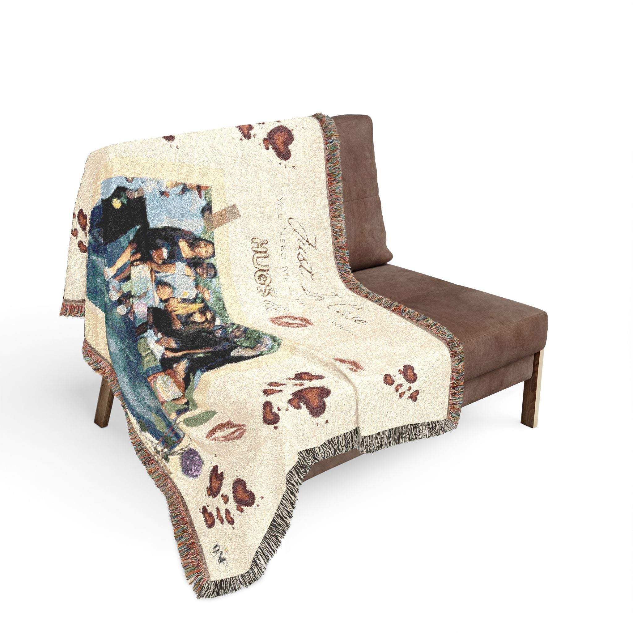 Custom Photo Woven Blanket — "Just in Case I'm Not Around" Keepsake ThHome DecorCustom Photo Woven Blanket