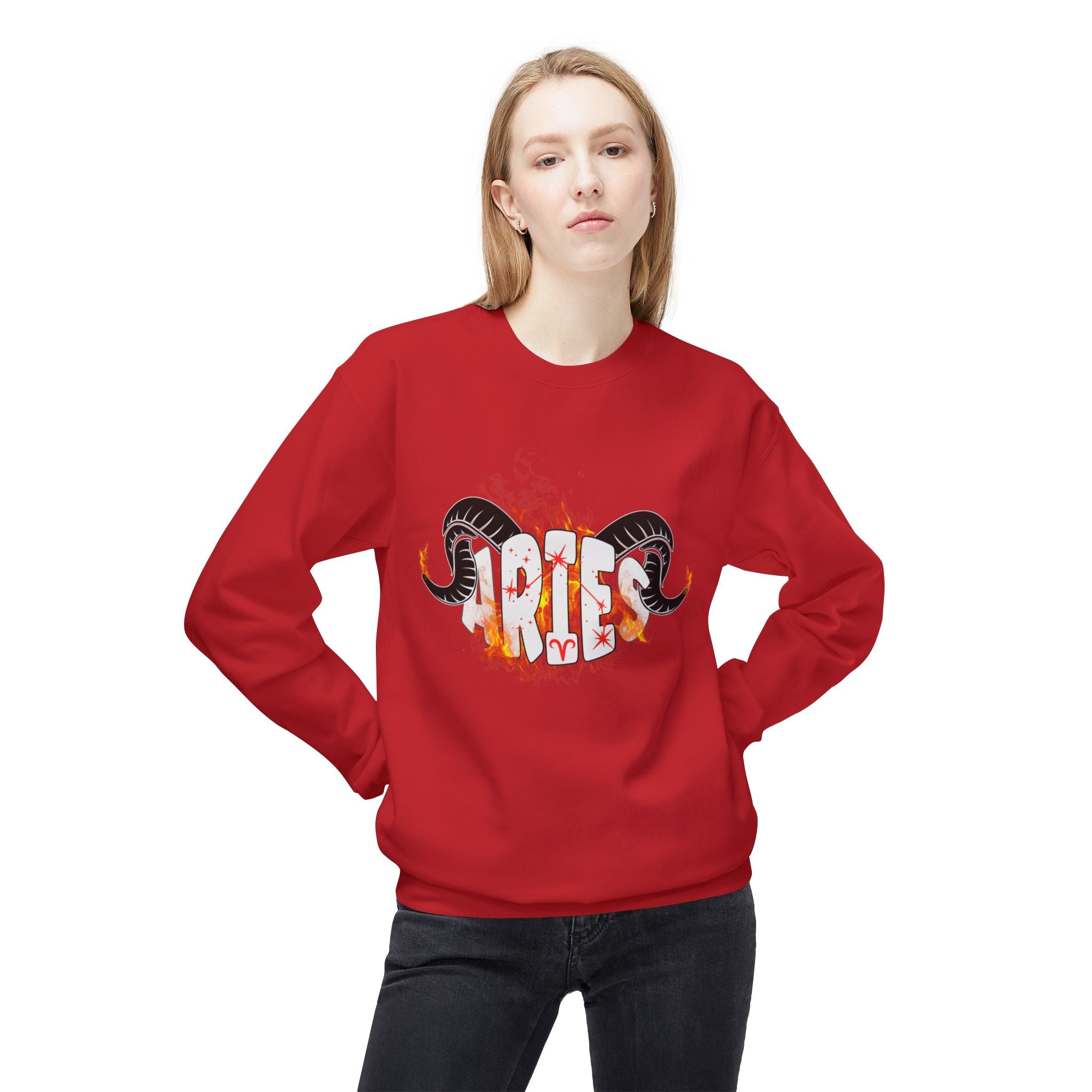 Aries on Fire Unisex Crewneck Sweatshirt