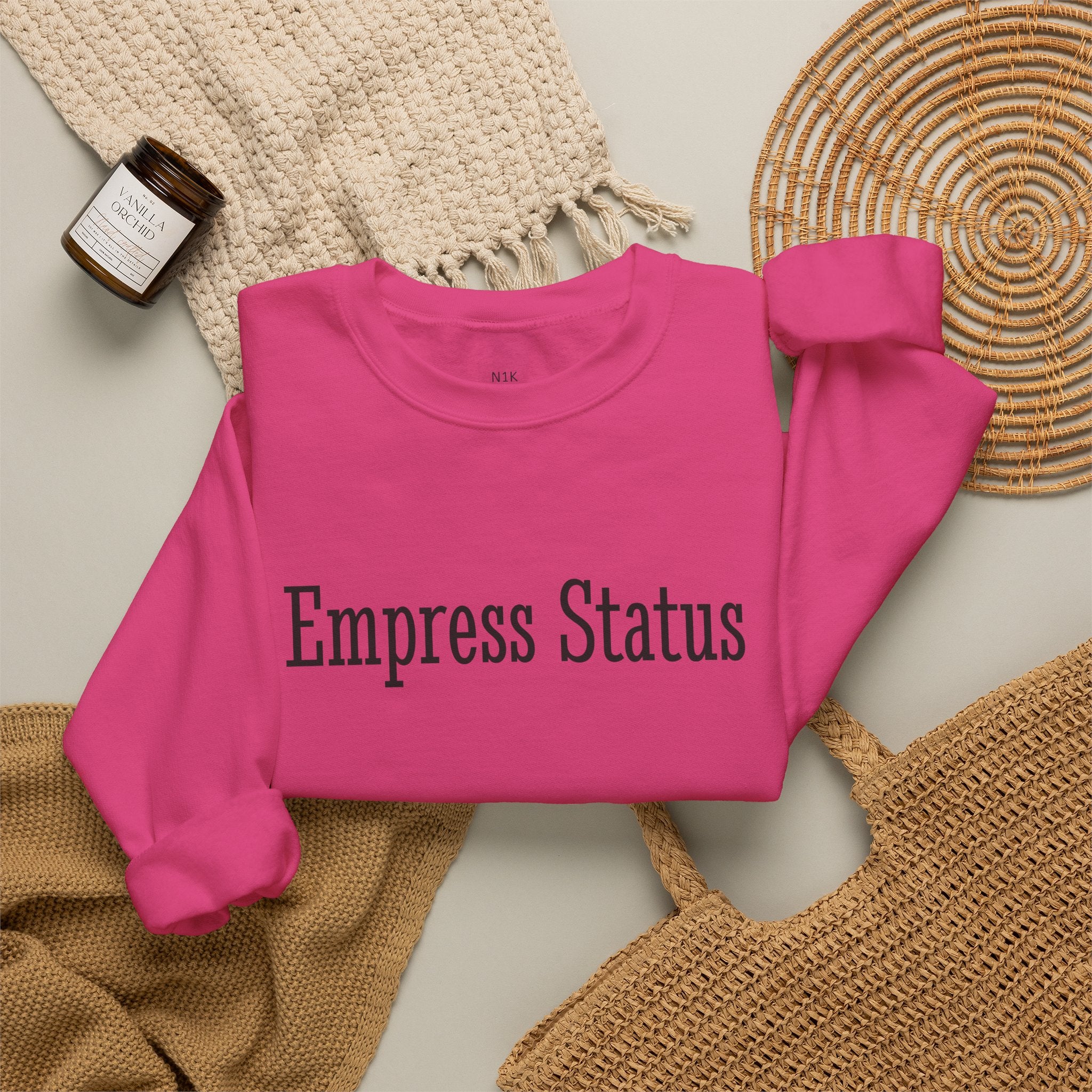 Empress Status Black Glitter Print Unisex Heavy Blend™ Crewneck Sweatshirt