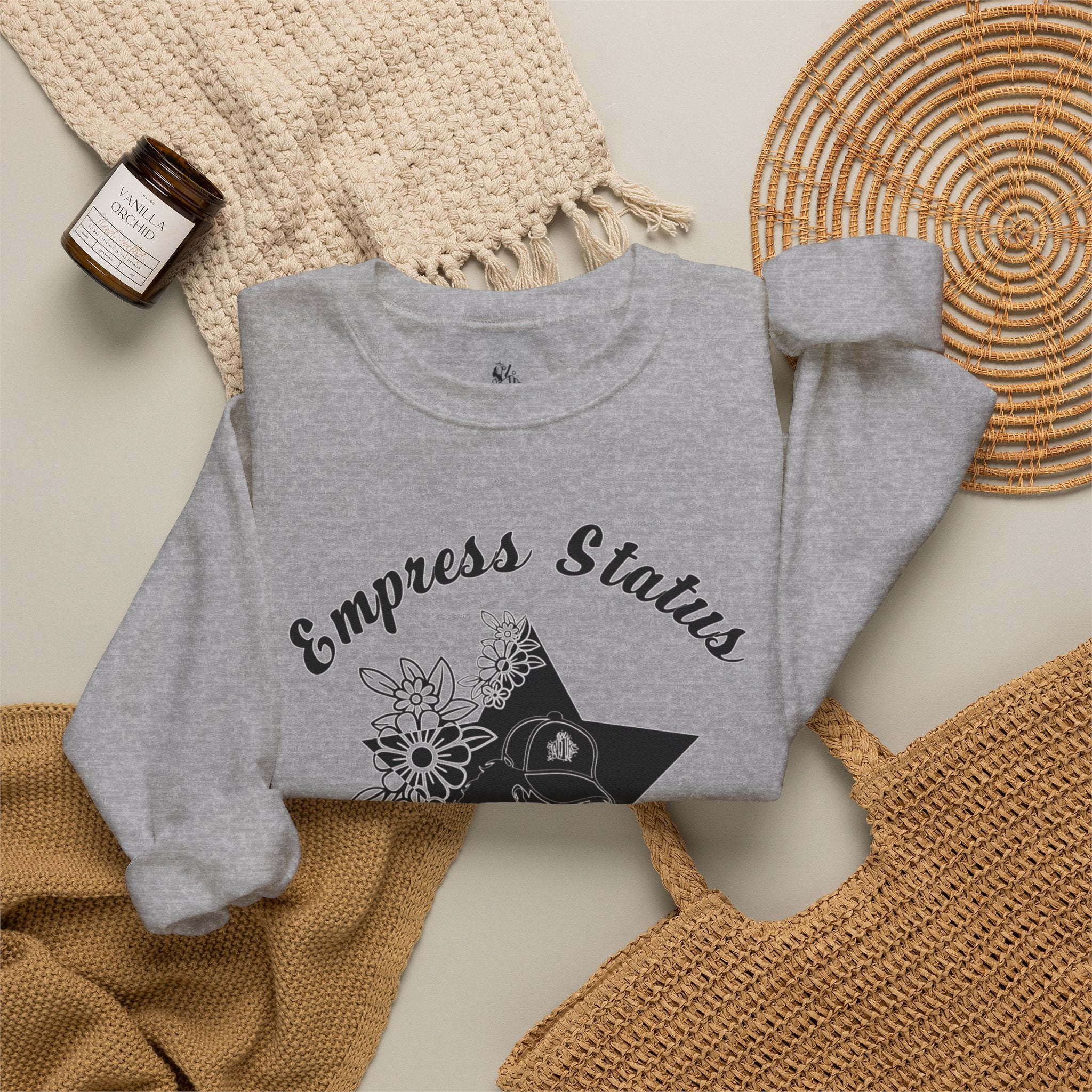Empress Black Girl Floral Status Unisex Sweatshirt