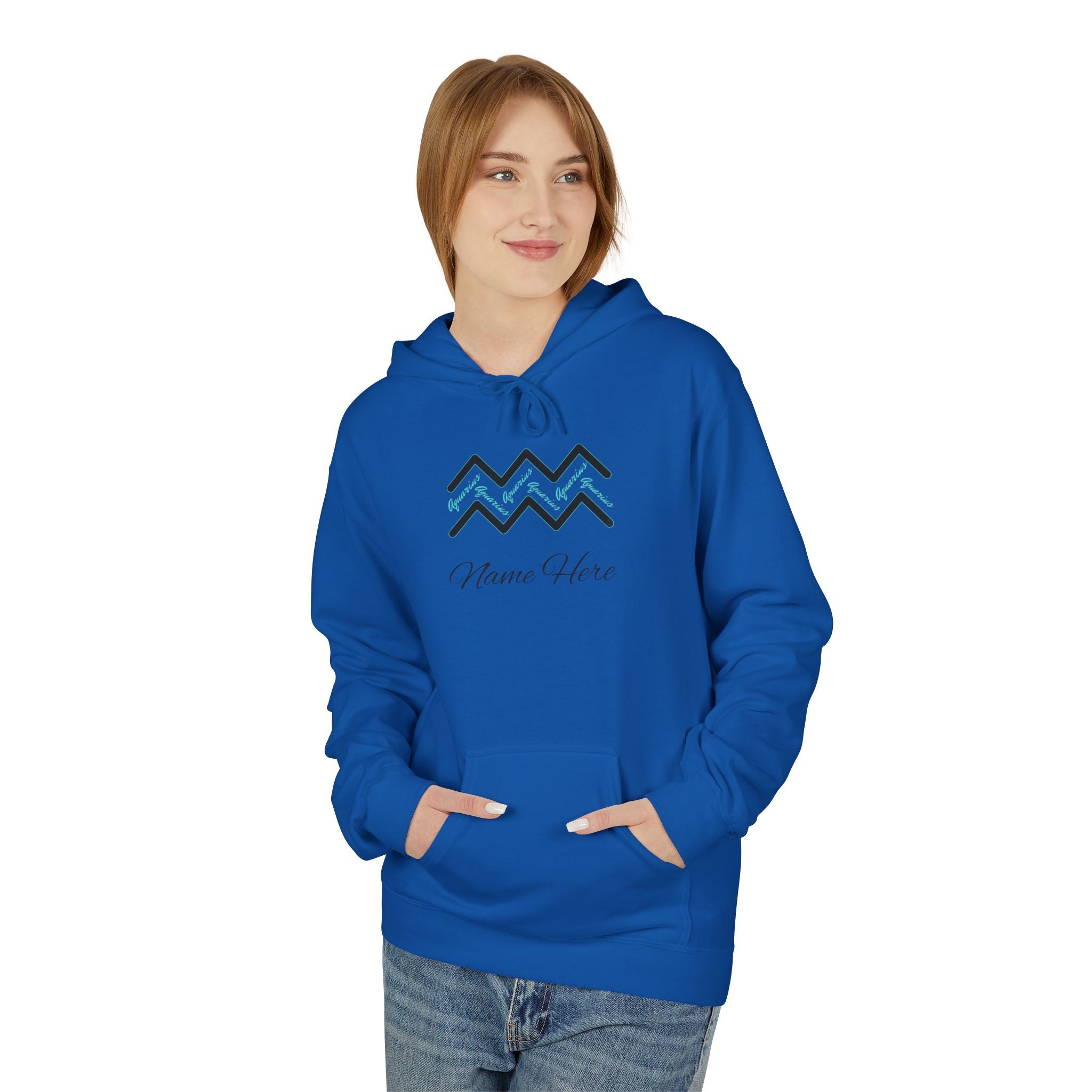 Customizable Aquarius Zodiac Hoodie — "Your Name Here" Watering Design