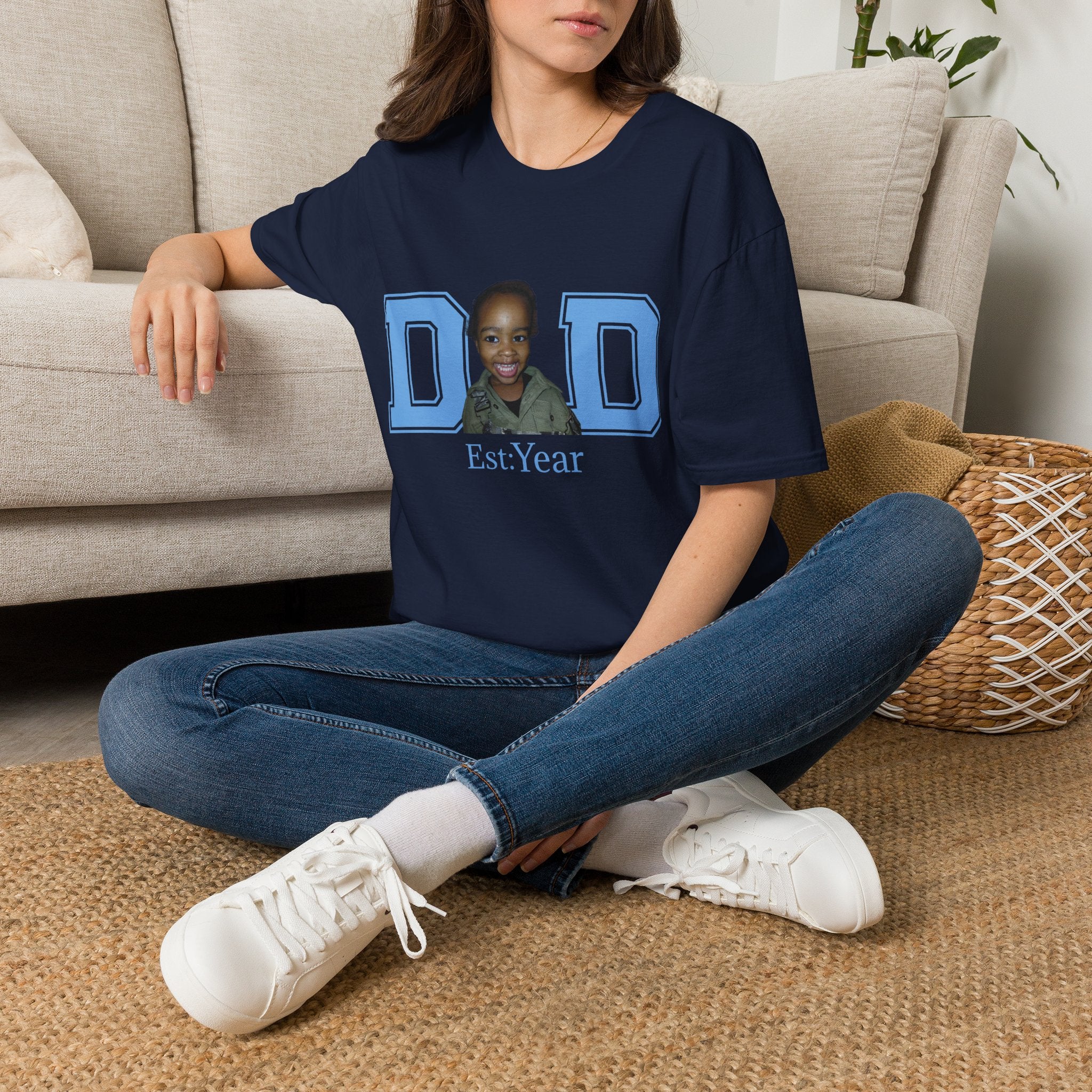 Celebrate dad with a custum t-shirt just add photo & birth year