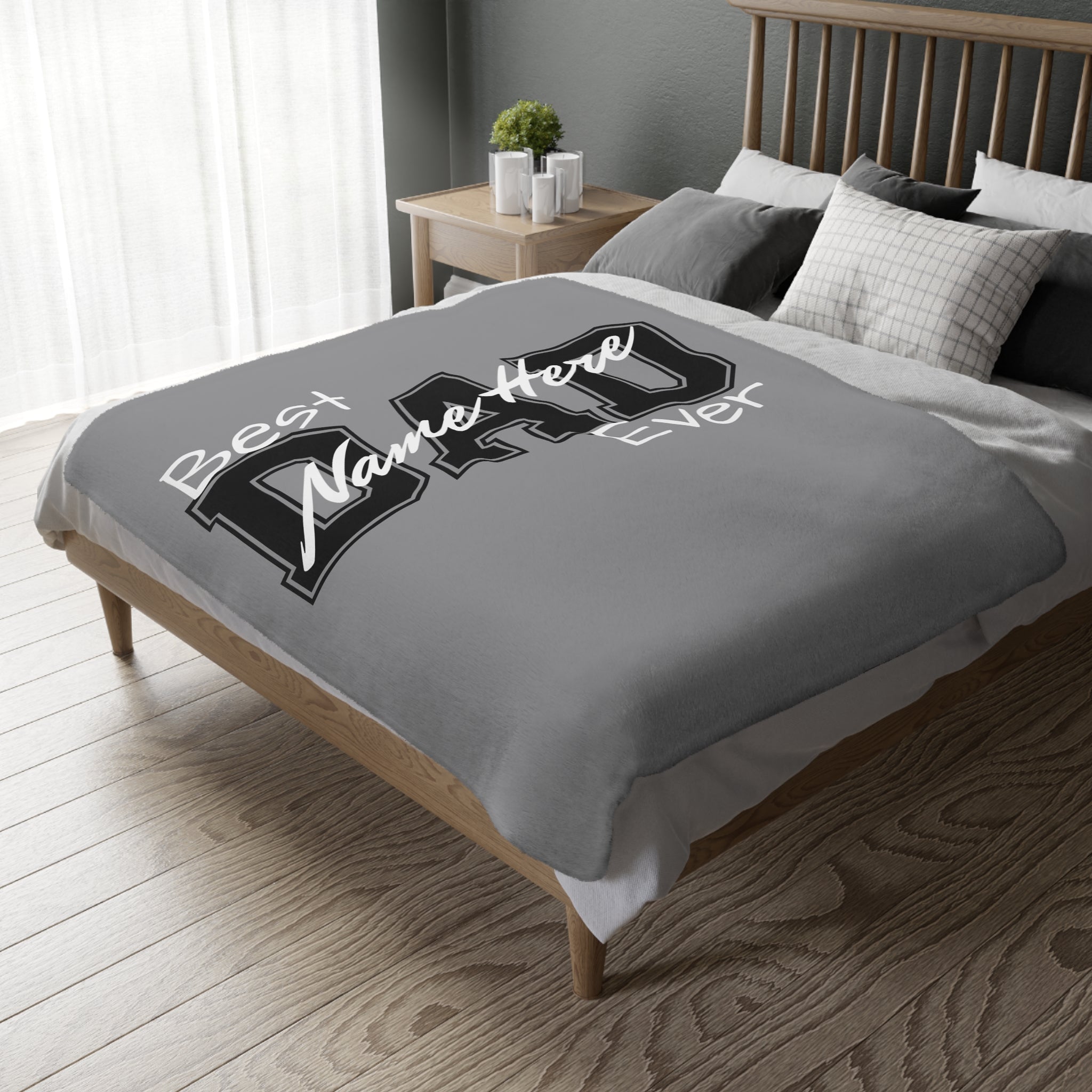 Coperta Personalizzata "Il Miglior Papà di Sempre" – Plaid in Velluto con Nome Personalizzato