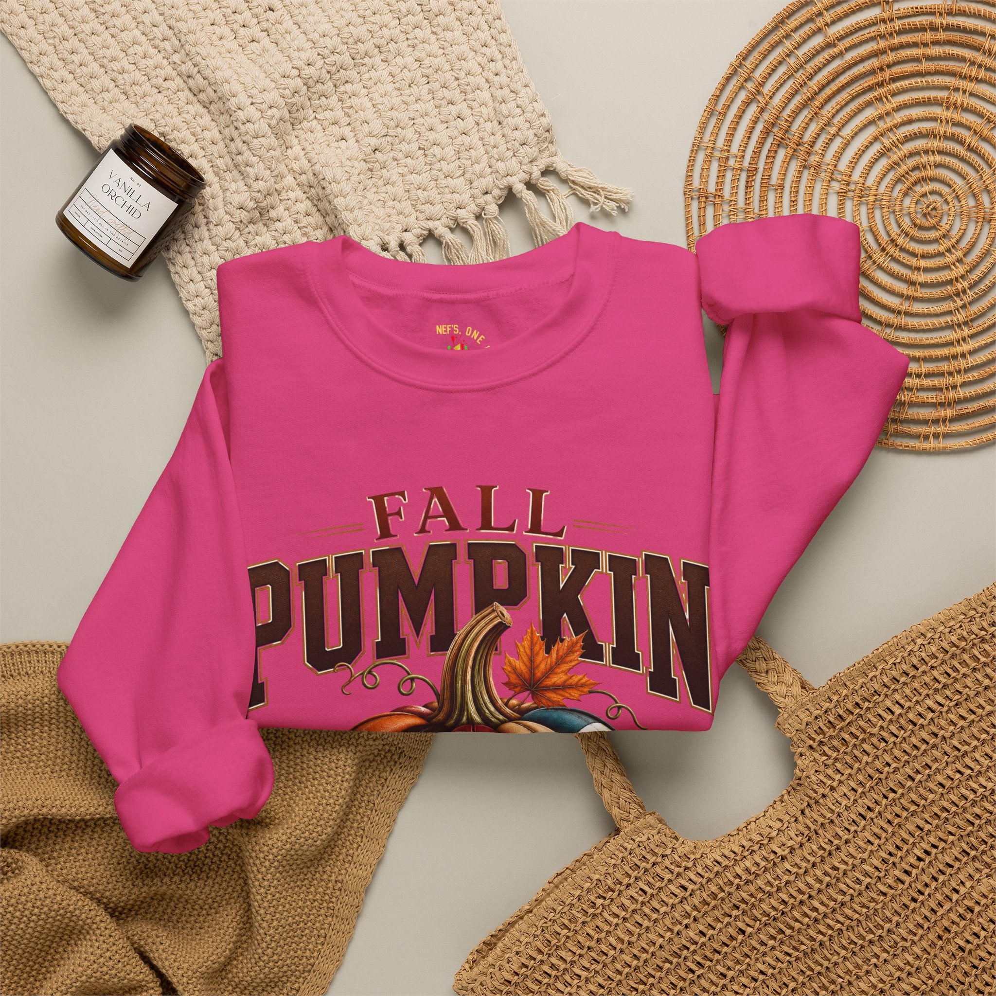 Fall Pumpkin Football Season Crewneck Sweatshirt