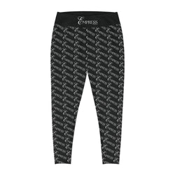 Empress Status Stylish Plus Size Leggings, All-Over Print Workout Pants, Comfortable Activewear, Everyday Lounge Leggings, Fashionable Plus Size Activewear