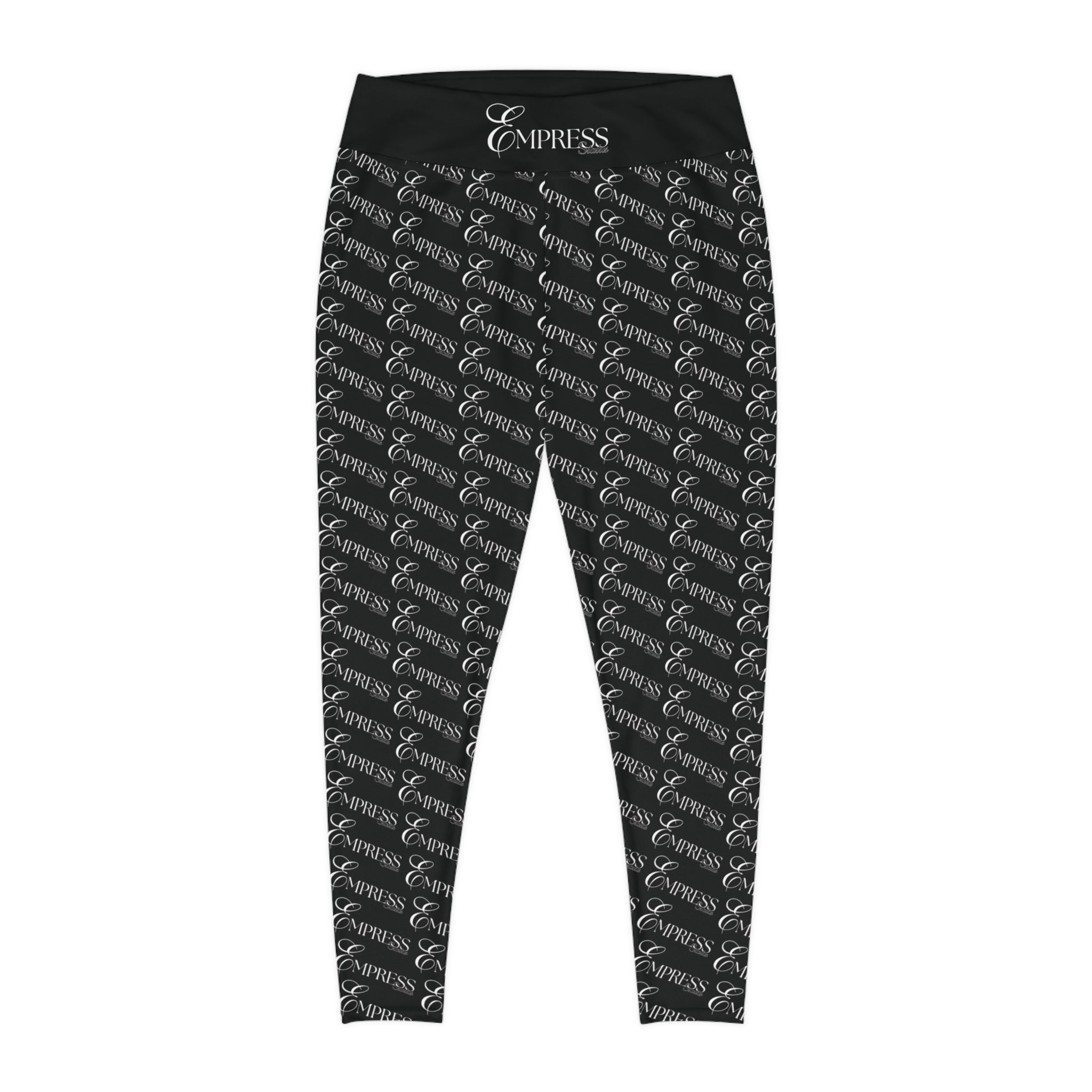 Empress Status Stylish Plus Size Leggings, All-Over Print Workout Pants, Comfortable Activewear, Everyday Lounge Leggings, Fashionable Plus Size Activewear