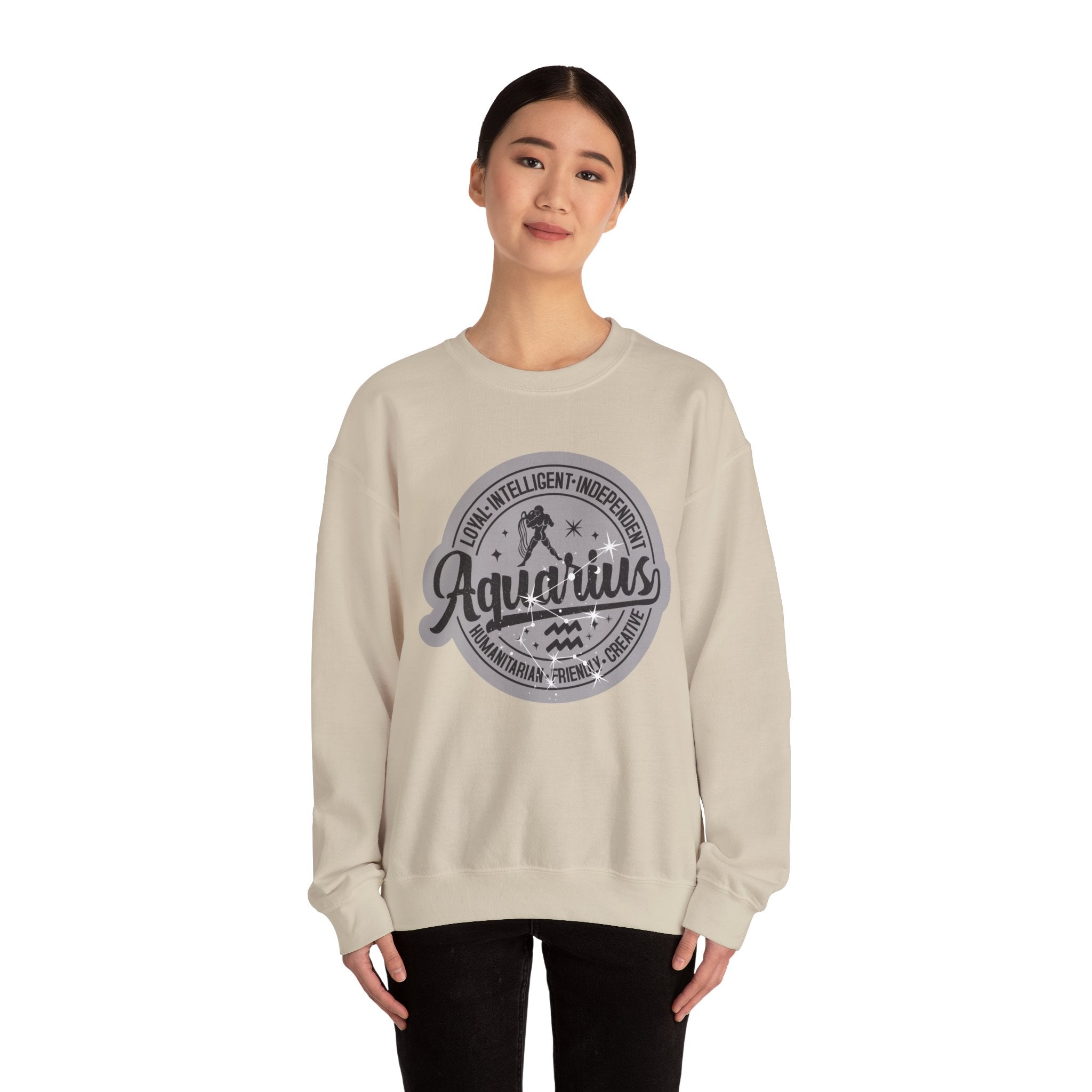 Aquarius Zodiac Unisex Casual Crewneck SweatshirtSweatshirtAquarius Zodiac Unisex Casual Crewneck Sweatshirt