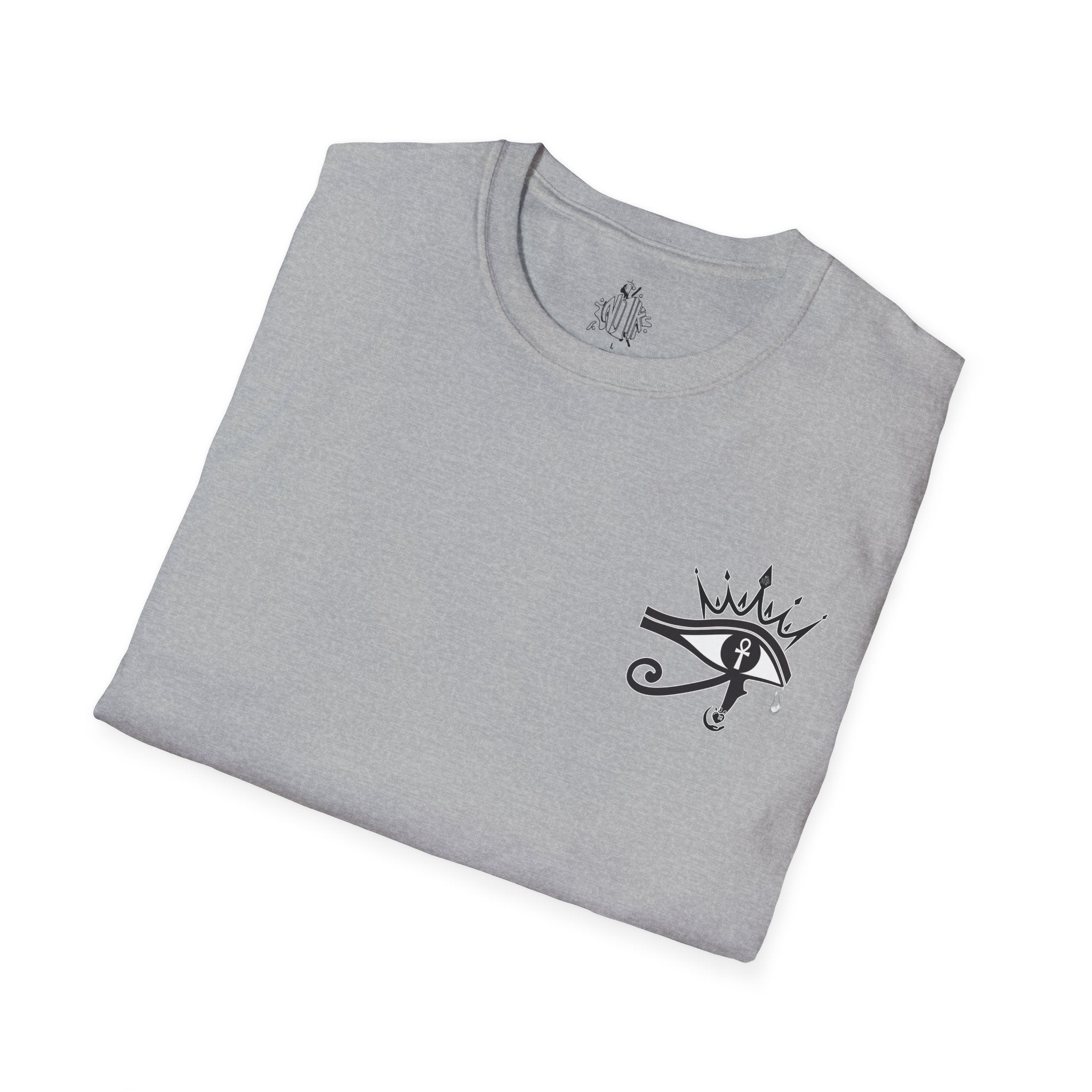 Eye of Horus Chest Logo Empress Tee — Minimal Egyptian Symbol T-Shirt