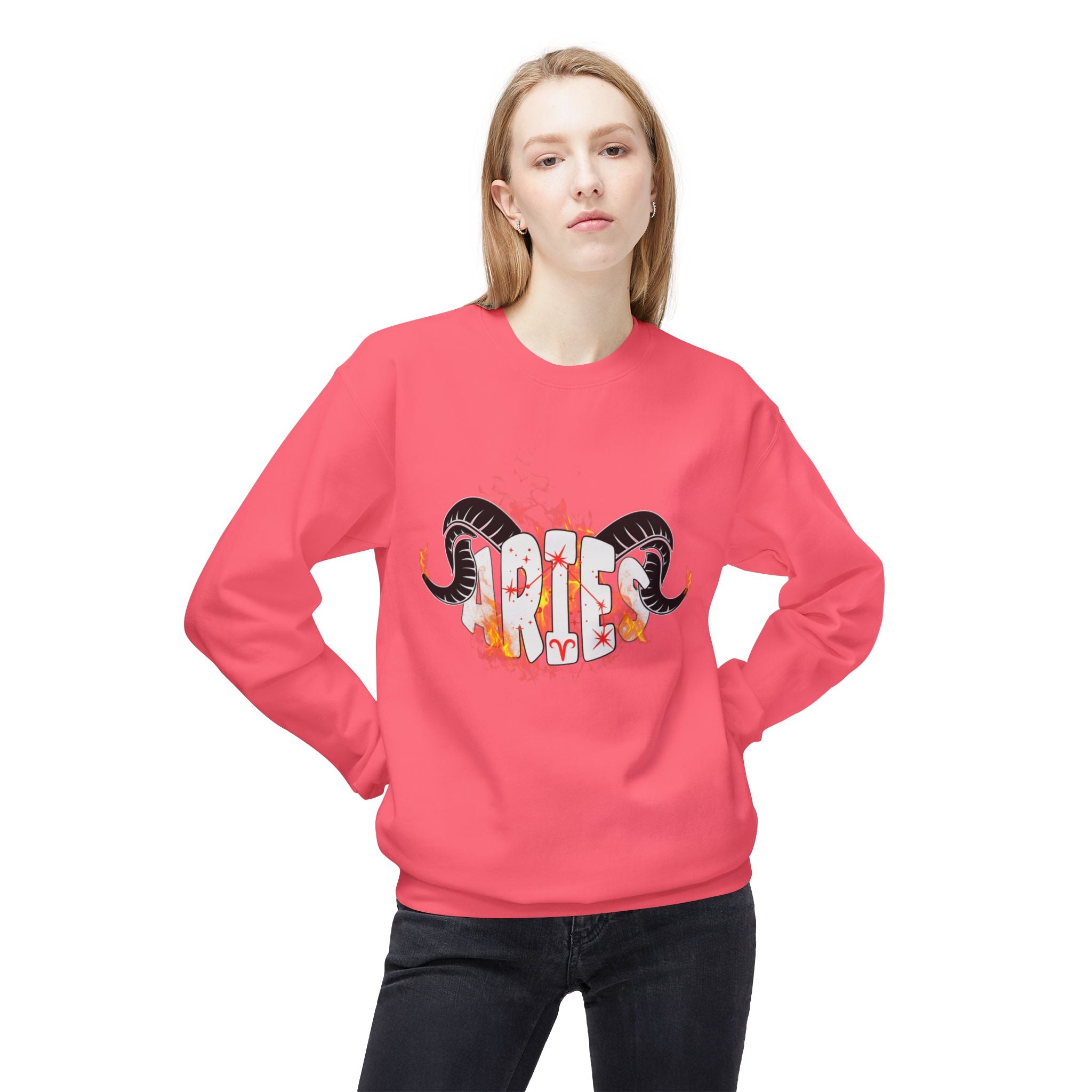 Aries on Fire Unisex Crewneck Sweatshirt