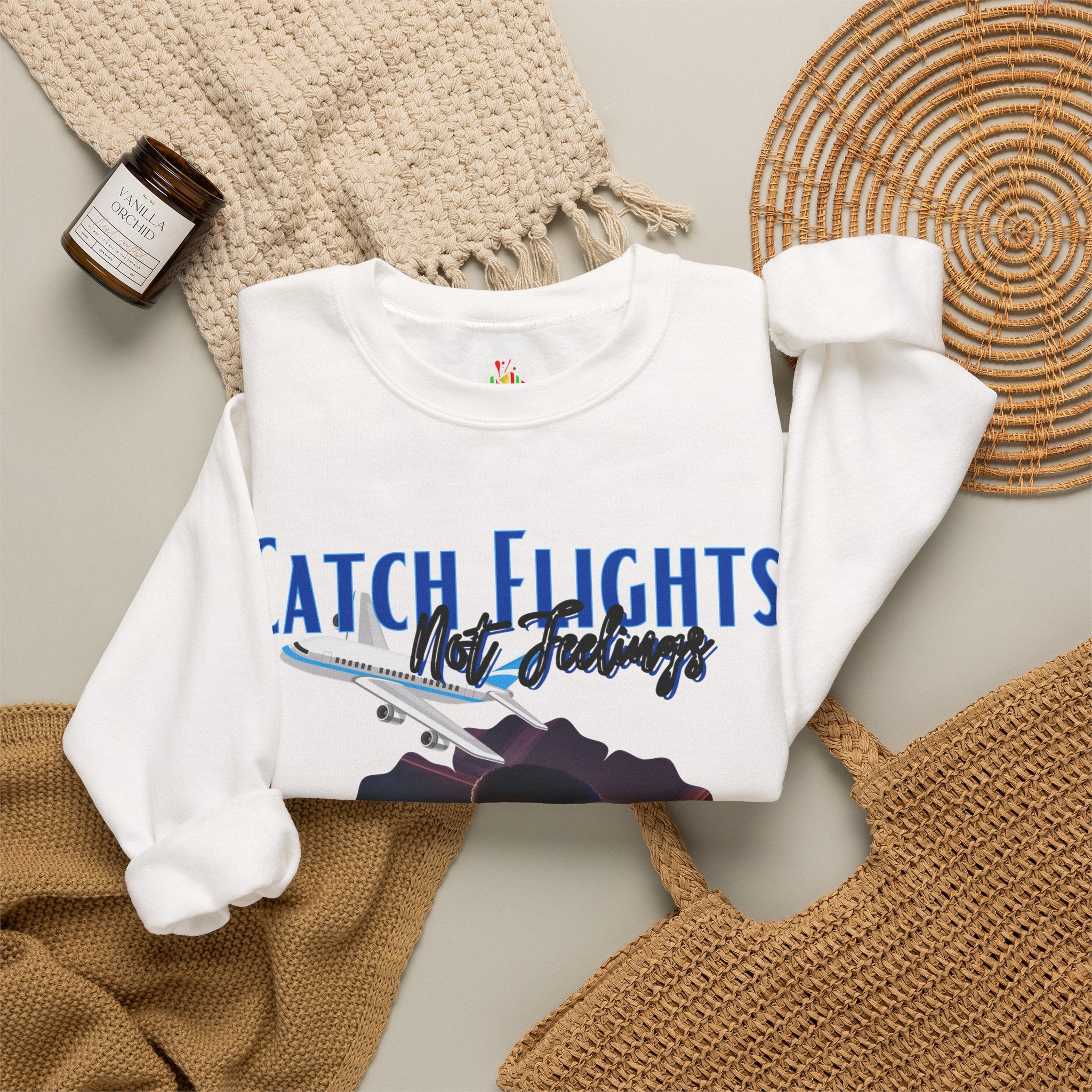 Catch flights not feelings Unisex Heavy Blend™ Crewneck Sweatshirt