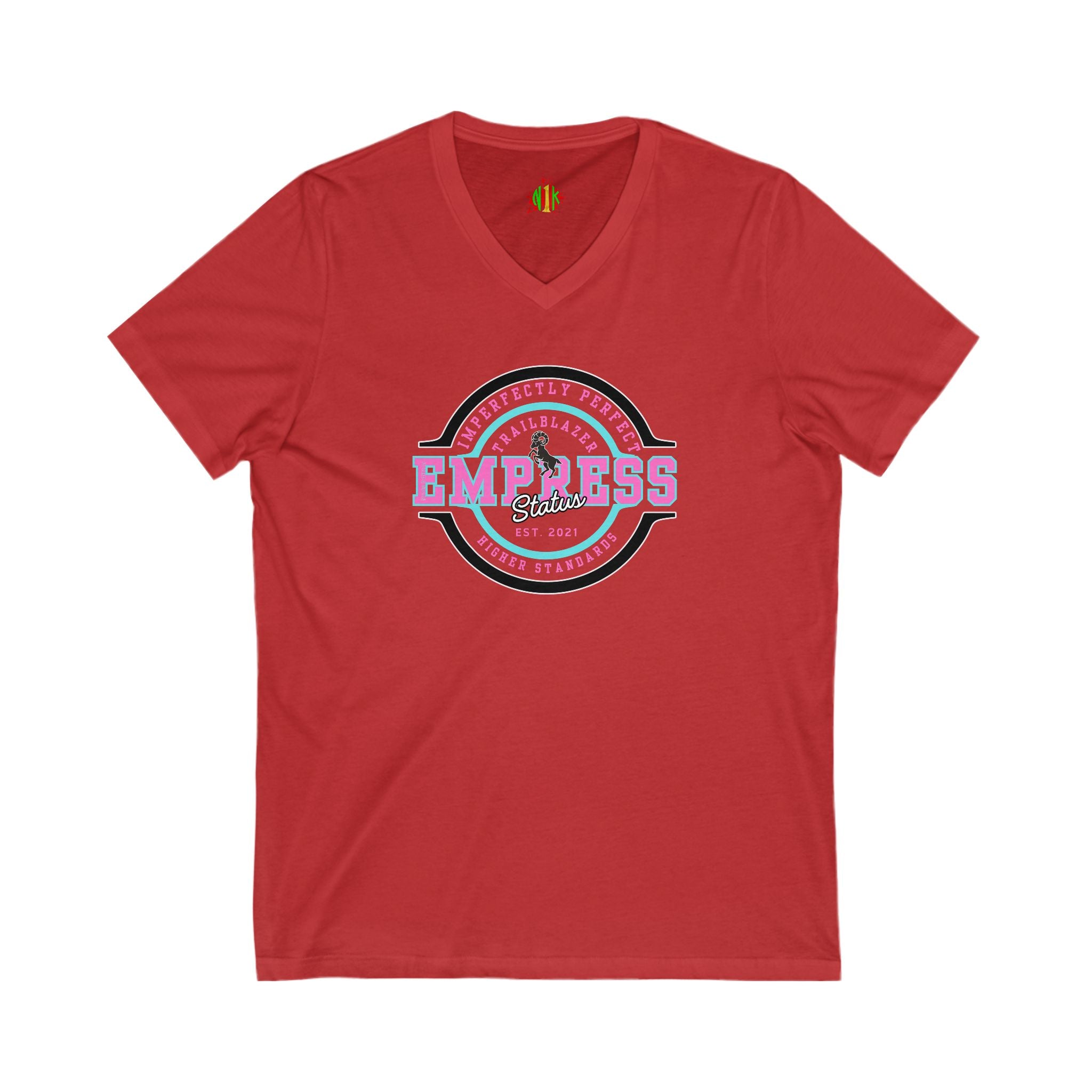 Empowered Empress Status V-Neck Tee for Confident Women, Casual Wear, Sister Gift, Affirmation Clothing, Self-Love Tee, Feminine Fashion