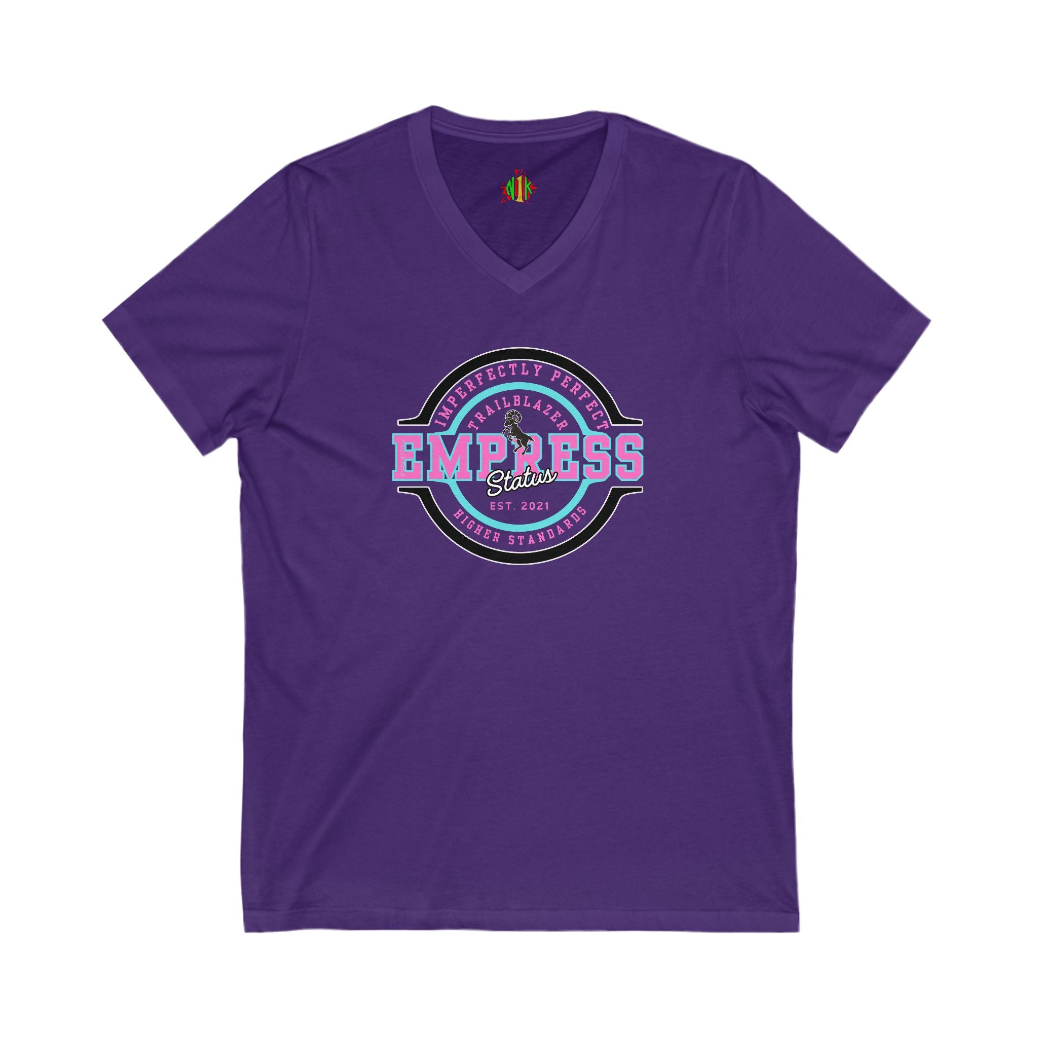 Empowered Empress Status V-Neck Tee for Confident Women, Casual Wear, Sister Gift, Affirmation Clothing, Self-Love Tee, Feminine Fashion