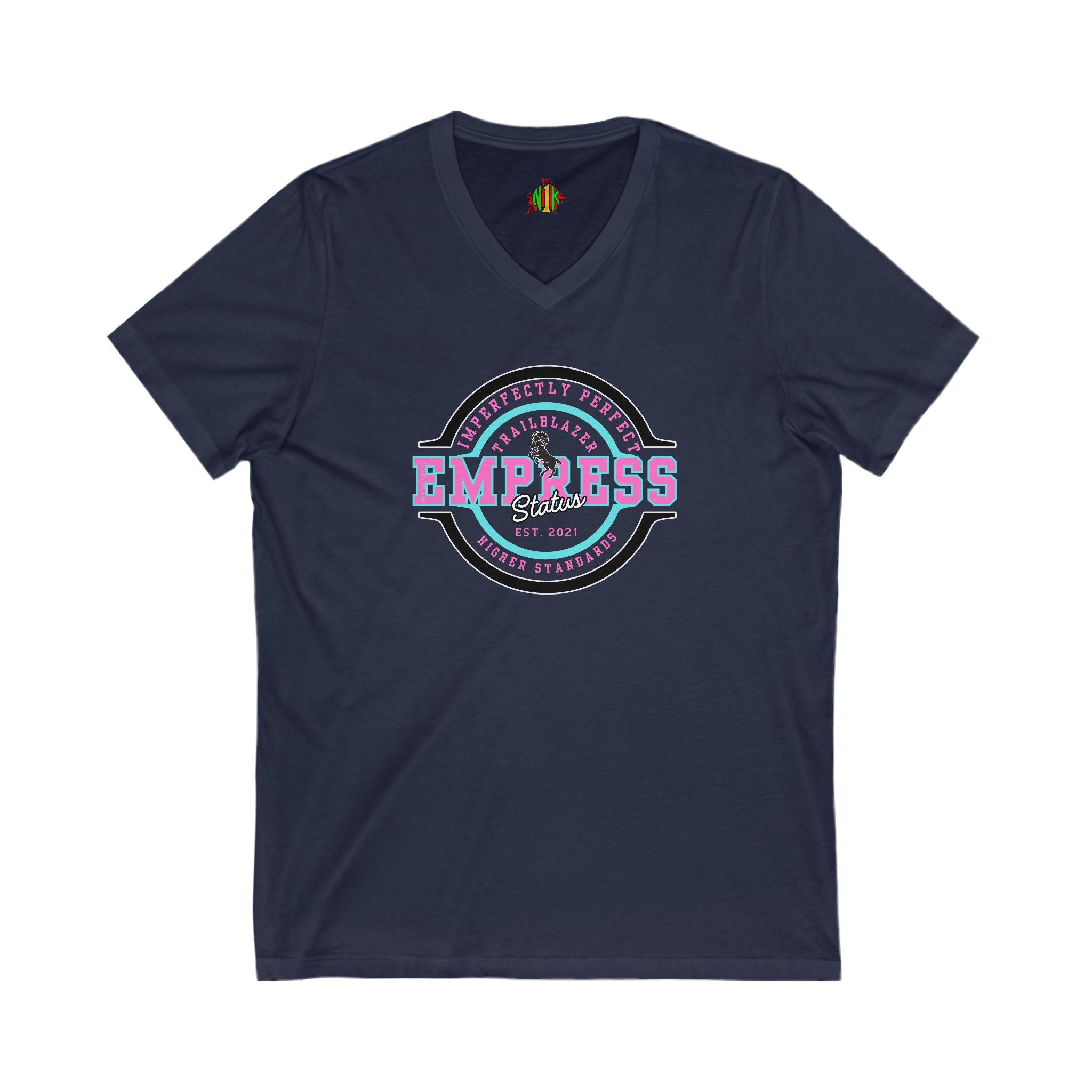 Empowered Empress Status V-Neck Tee for Confident Women, Casual Wear, Sister Gift, Affirmation Clothing, Self-Love Tee, Feminine Fashion