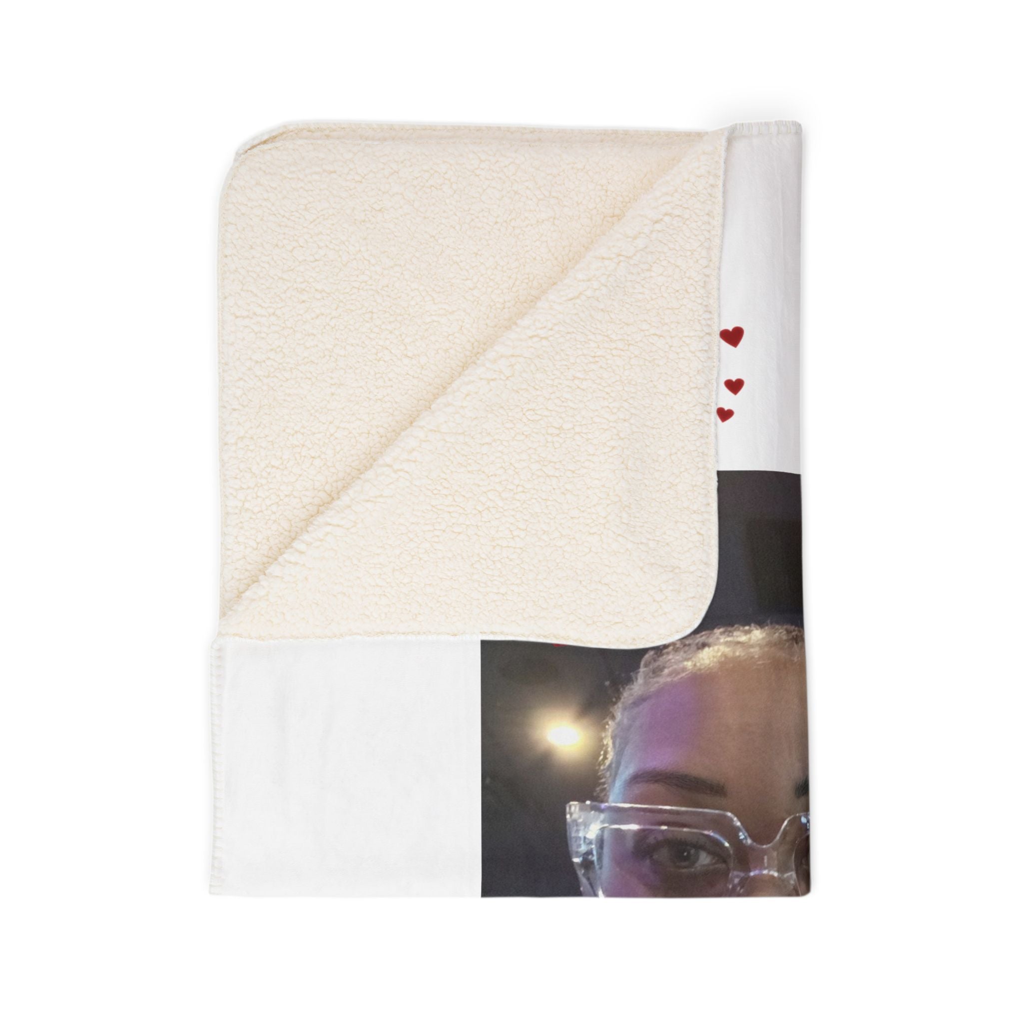 Coperta in pile Sherpa personalizzata con foto e testo per San Valentino – Design personalizzato "XOXO" Amore con testo