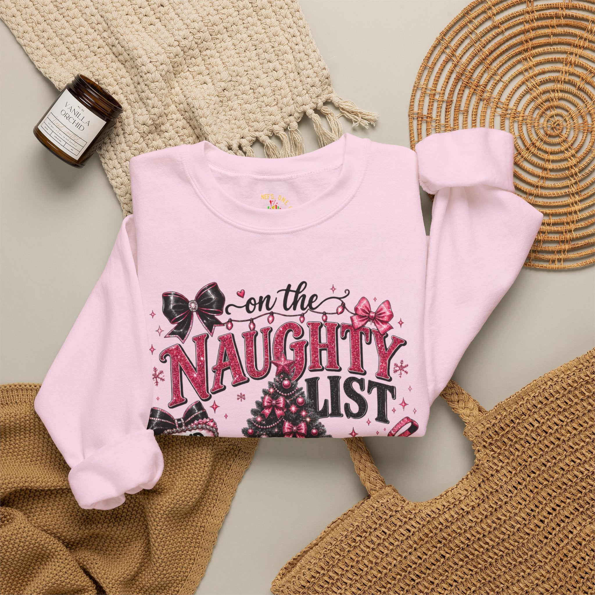On the Naughty List Christmas Crewneck Sweatshirt