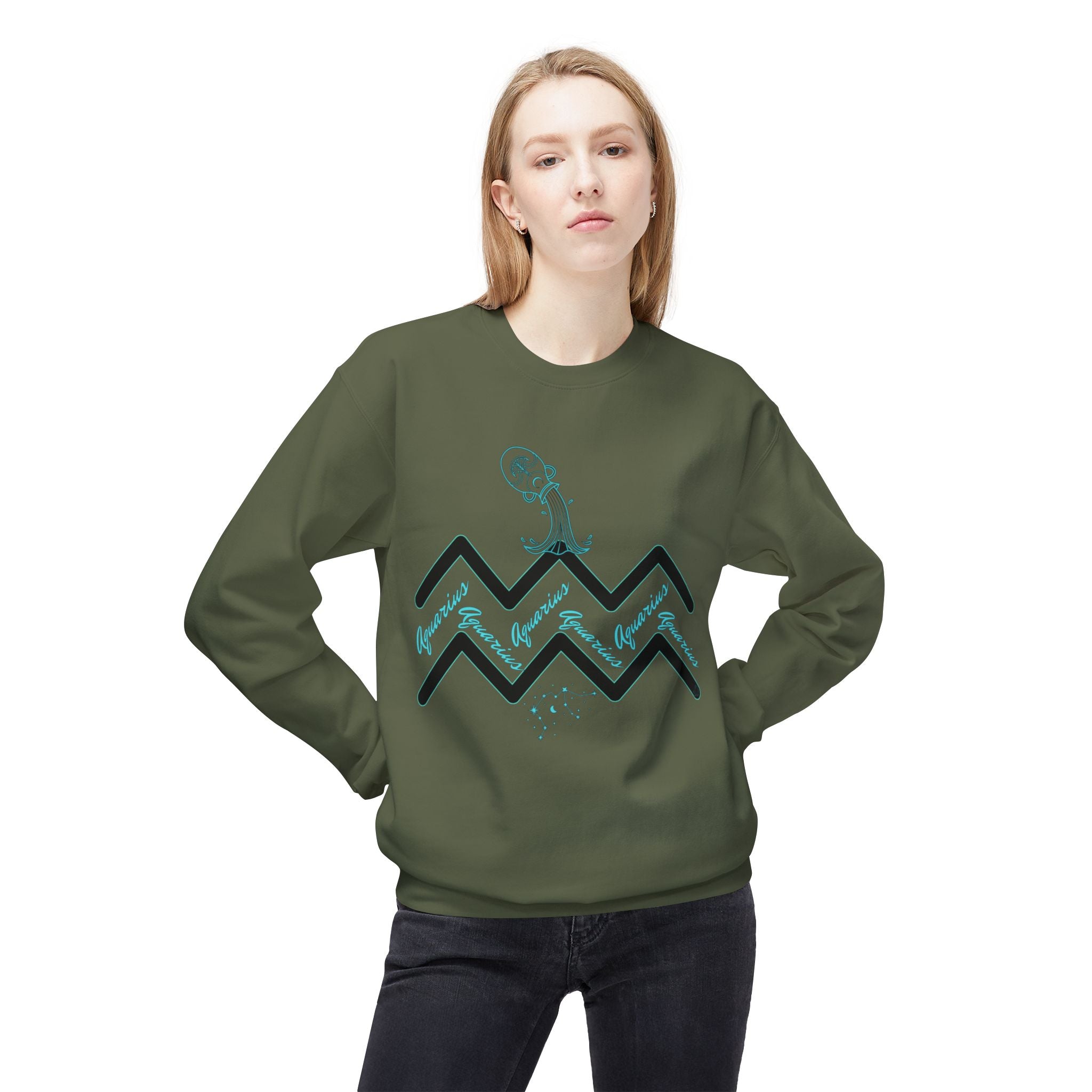 Aquarius Zodiac Sweatshirt — Water Wave Astrology Crewneck