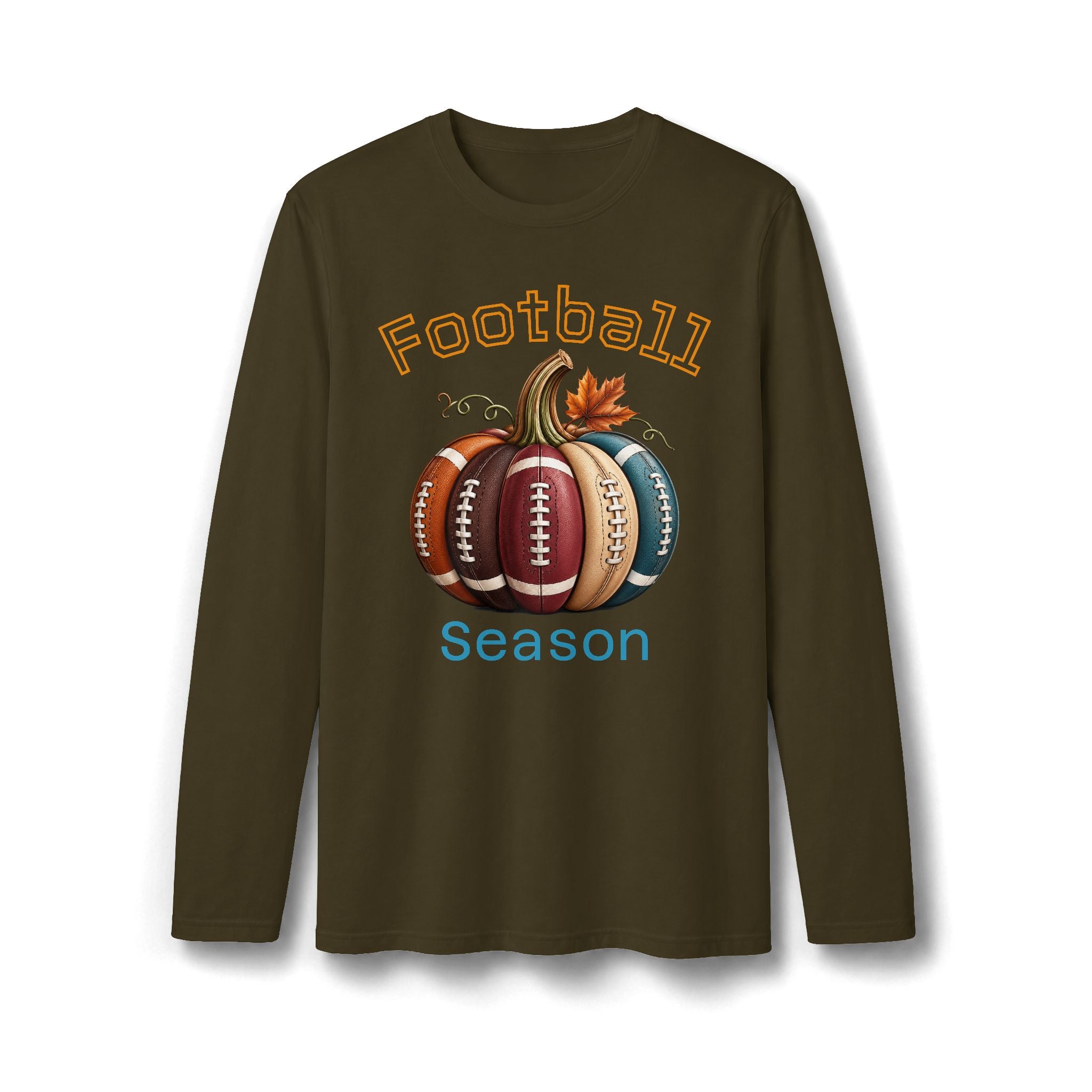 Football Season Autumn Pumpkin Long Sleeve T-Shirt