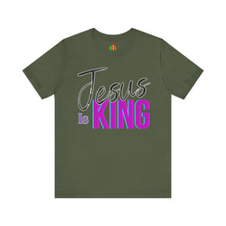 Faith-Inspired Unisex Tee | Jesus Is King Graphic T-Shirt, Christian Apparel, Religious Gift, Casual Wear, Church Outing