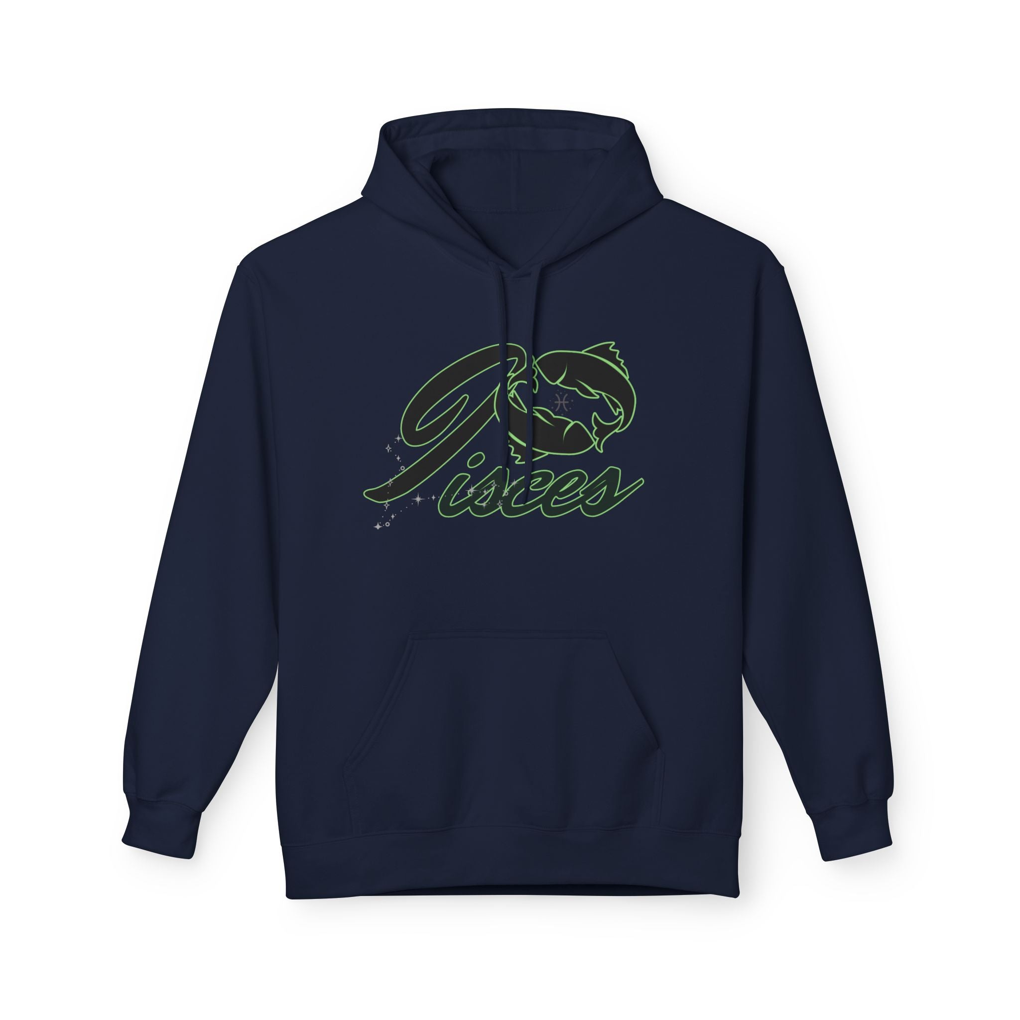 Pisces Zodiac Hoodie — Astrological Sign Hoodie with Fish Script Design