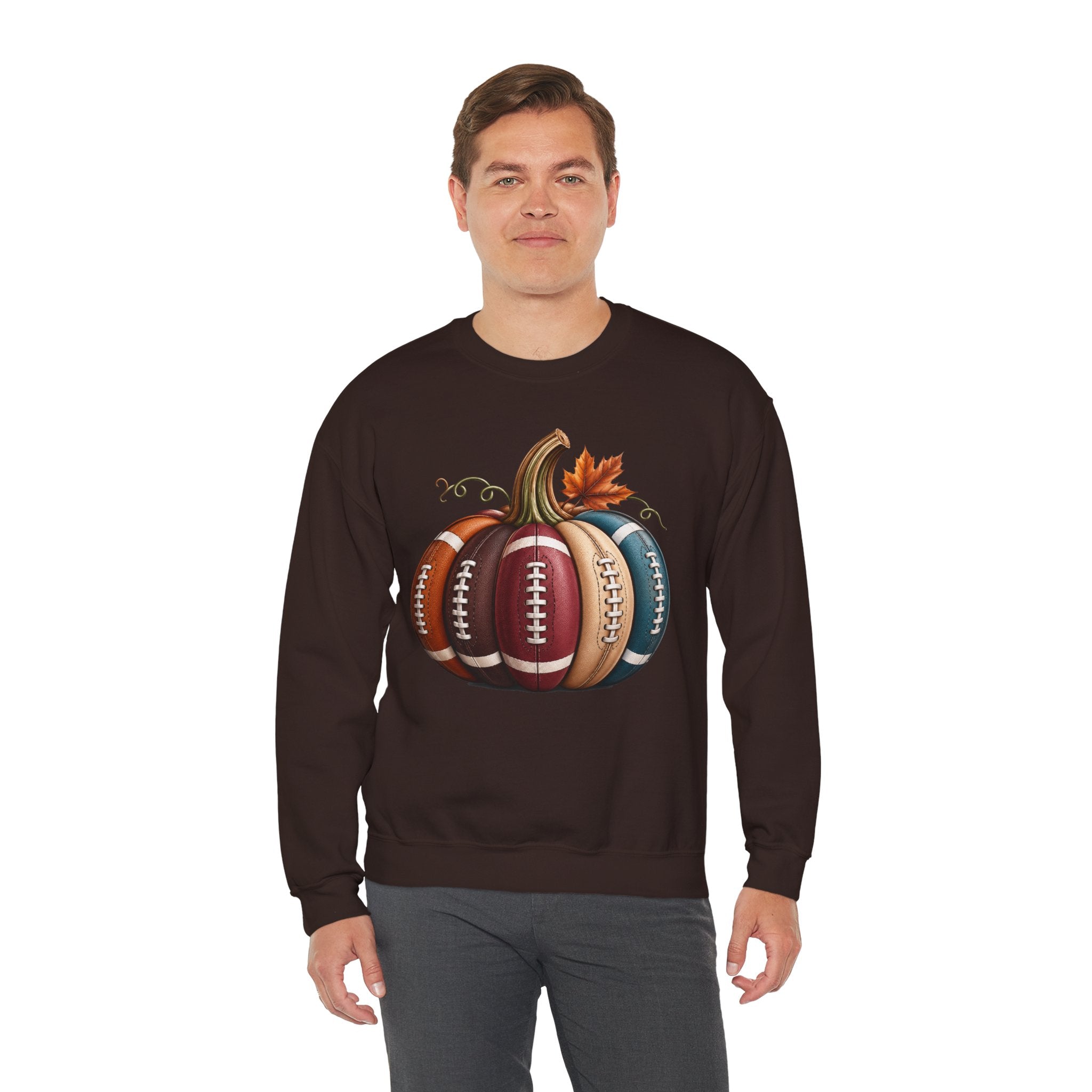 Fall Football Pumpkin Crewneck Sweatshirt