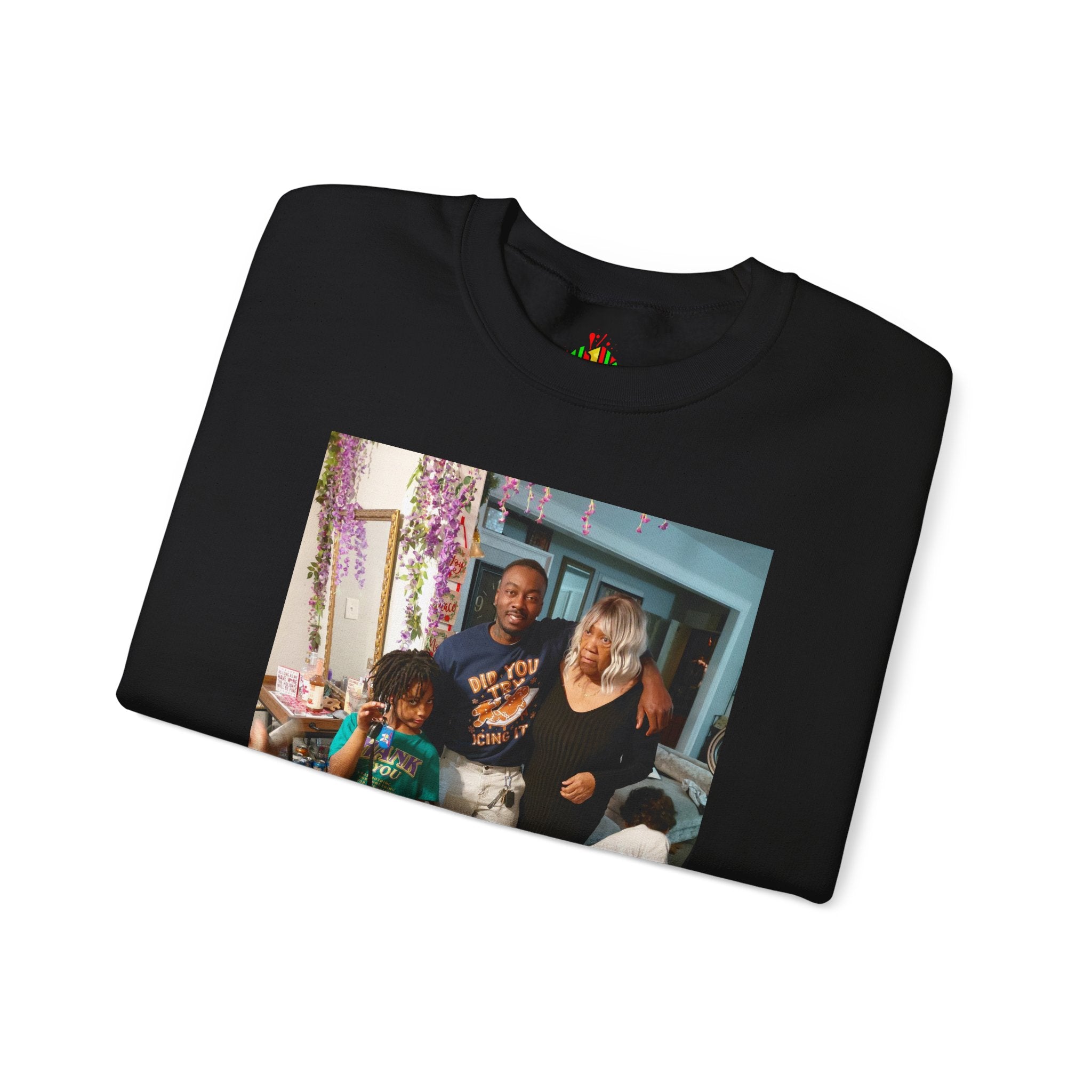 Personalized Photo Crewneck Sweatshirt — Custom Photo Front, 'Add Text' Back